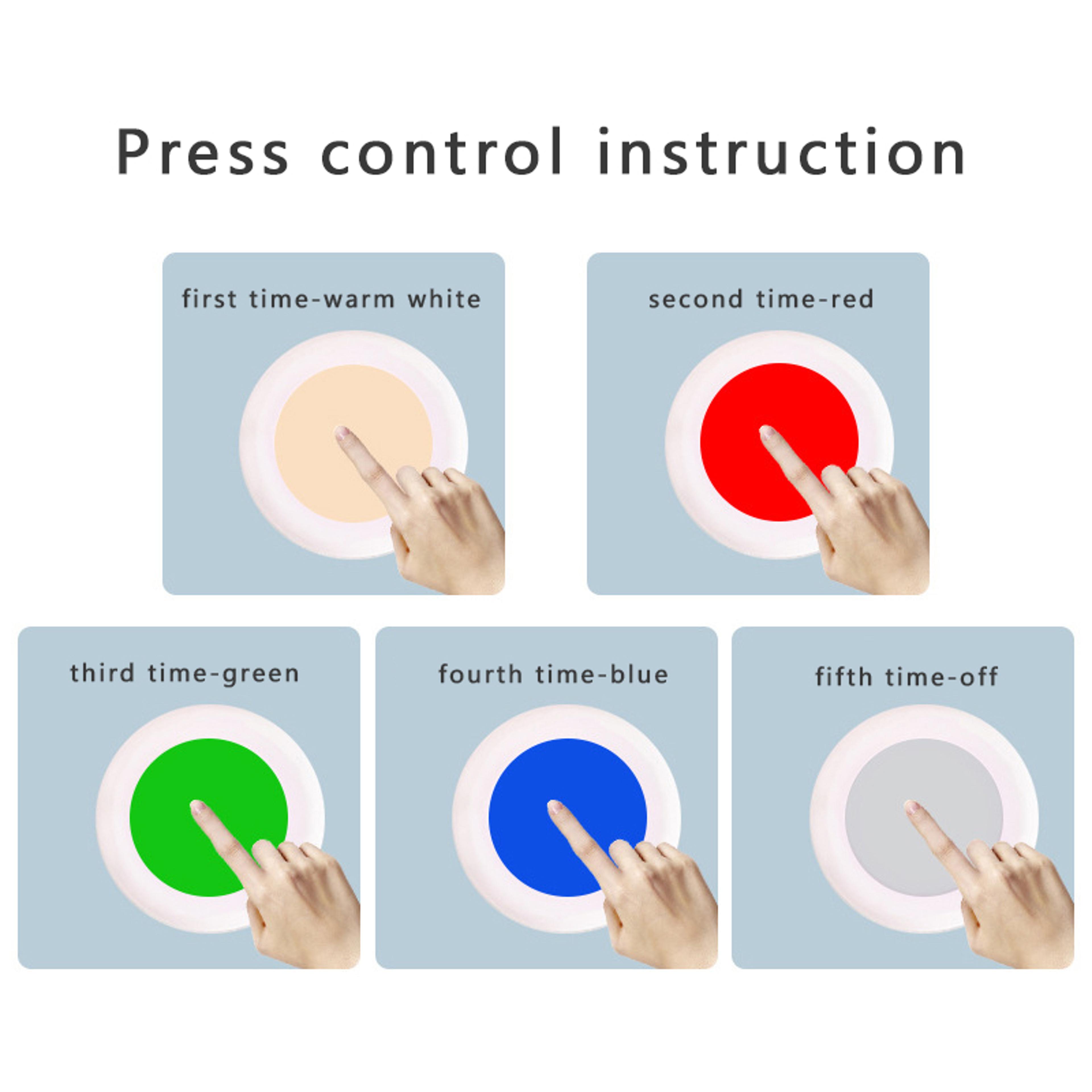 Wireless LED Puck Lights With Remote Control Dimmable RGB Cabinet Lights 4