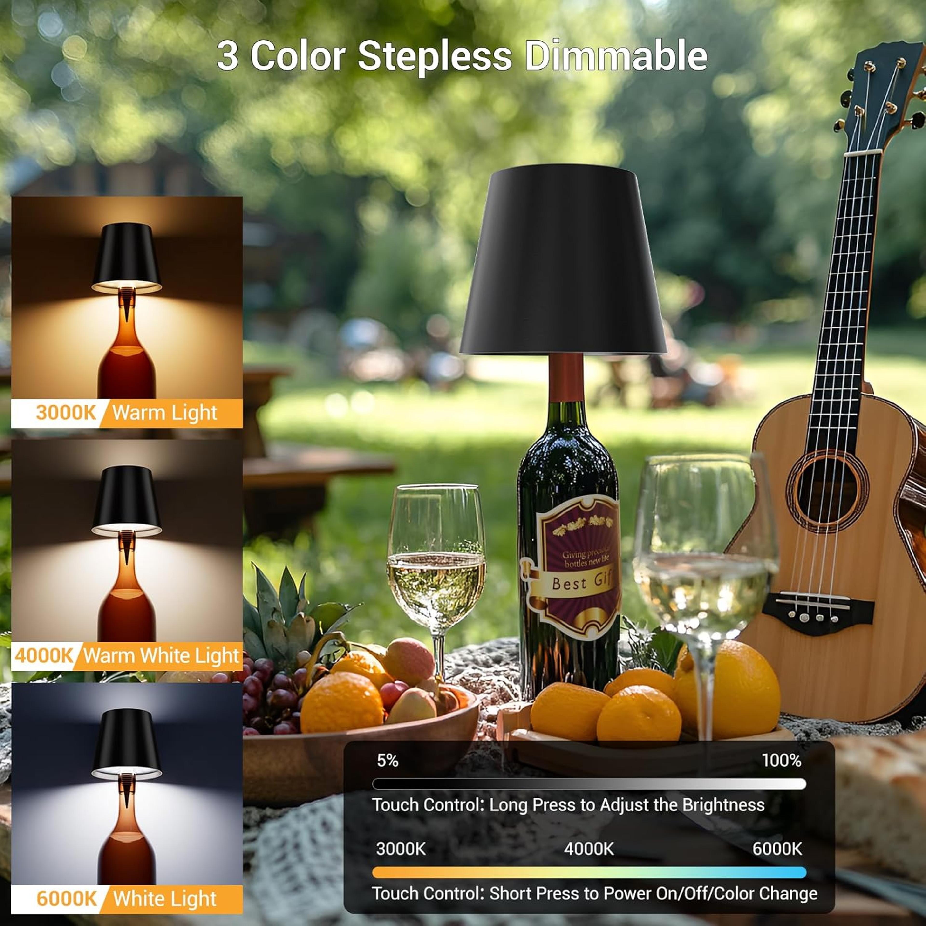 Wireless Bottle Table Lamp Touch Control Dimmable LED Night Light For Bar Desk And Home Decor 4