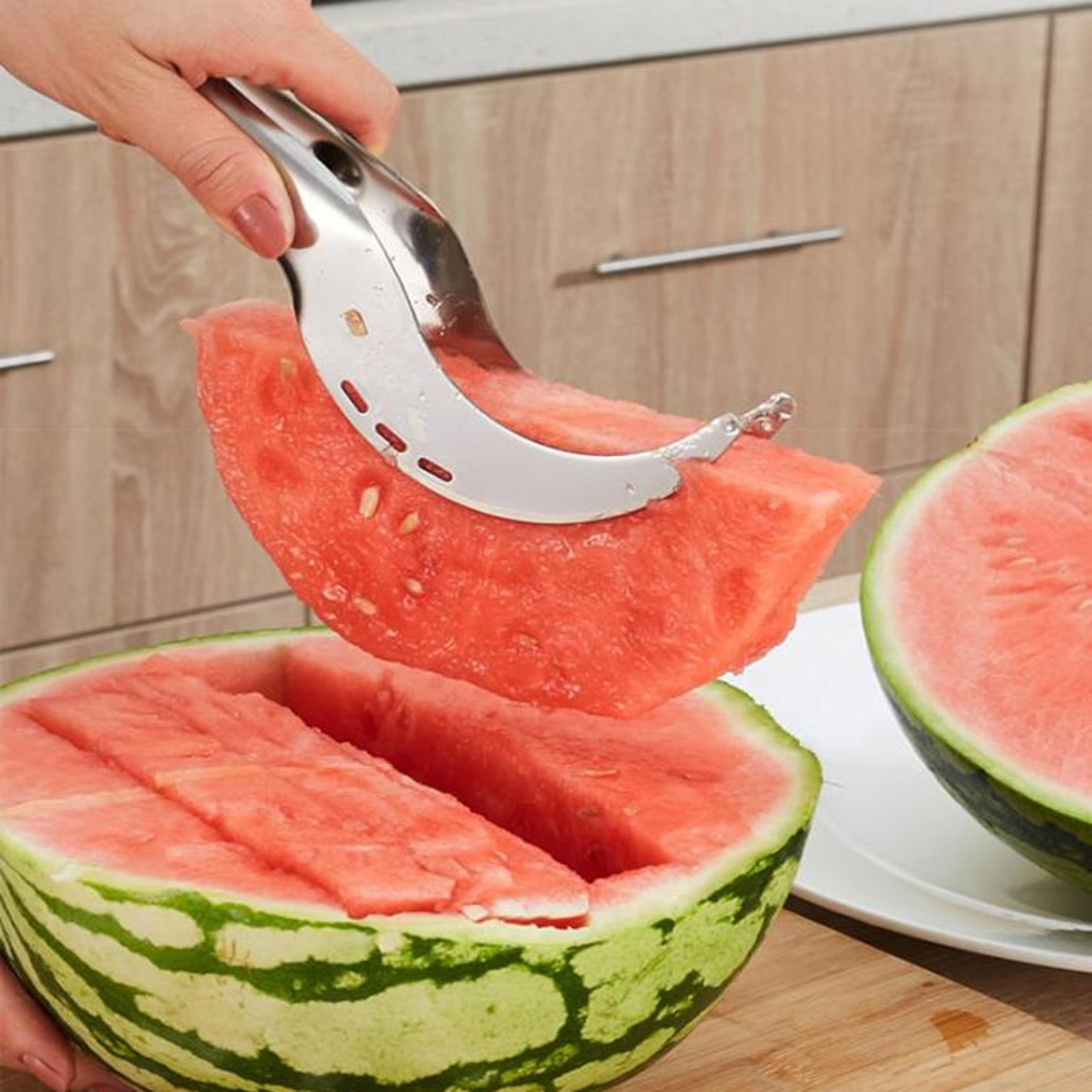 watermelon slicer stainless steel fruit cutter tool with corer for easy serving