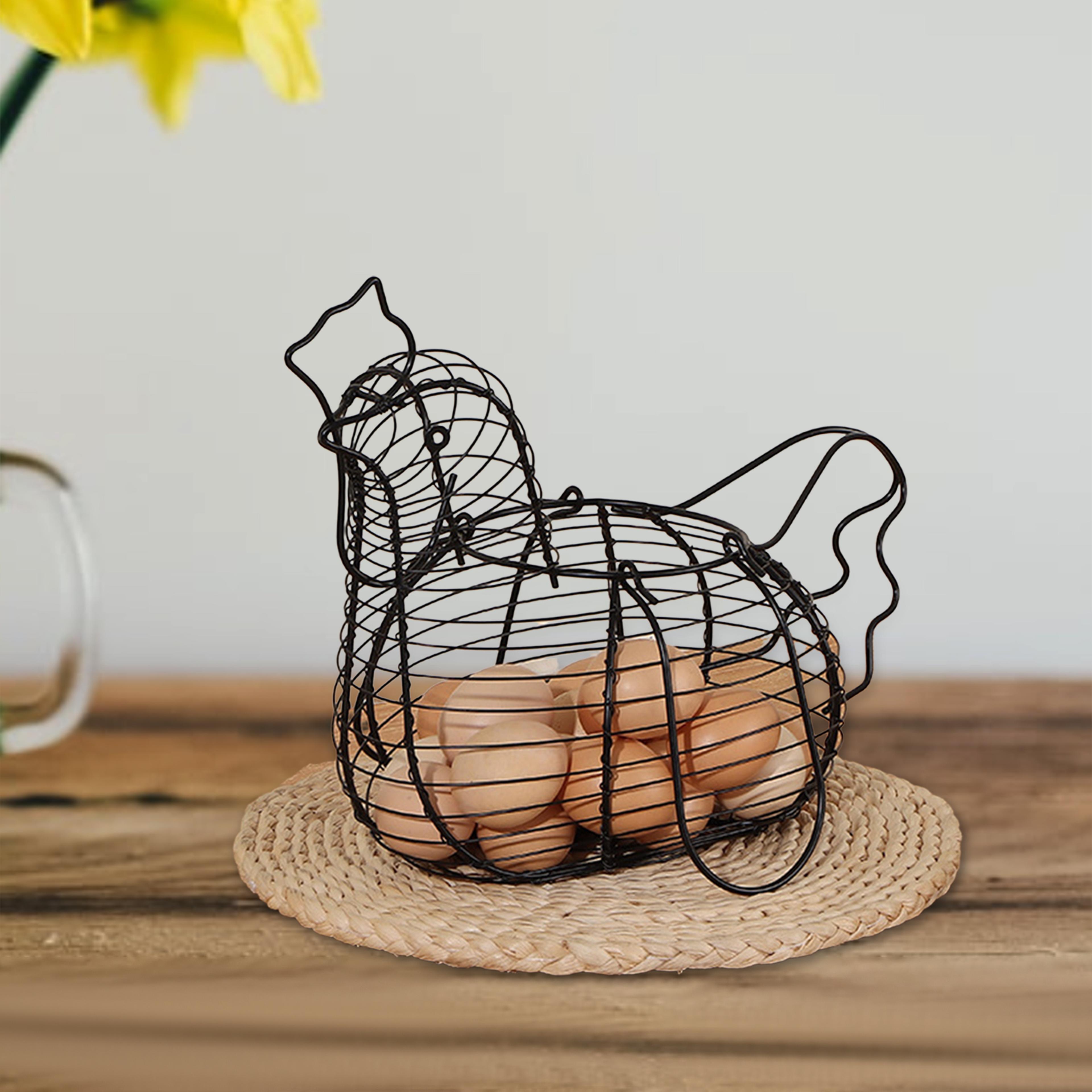 Metal Chicken Egg Basket Kitchen Storage Organizer Fruit Vegetable Countertop Holder 0