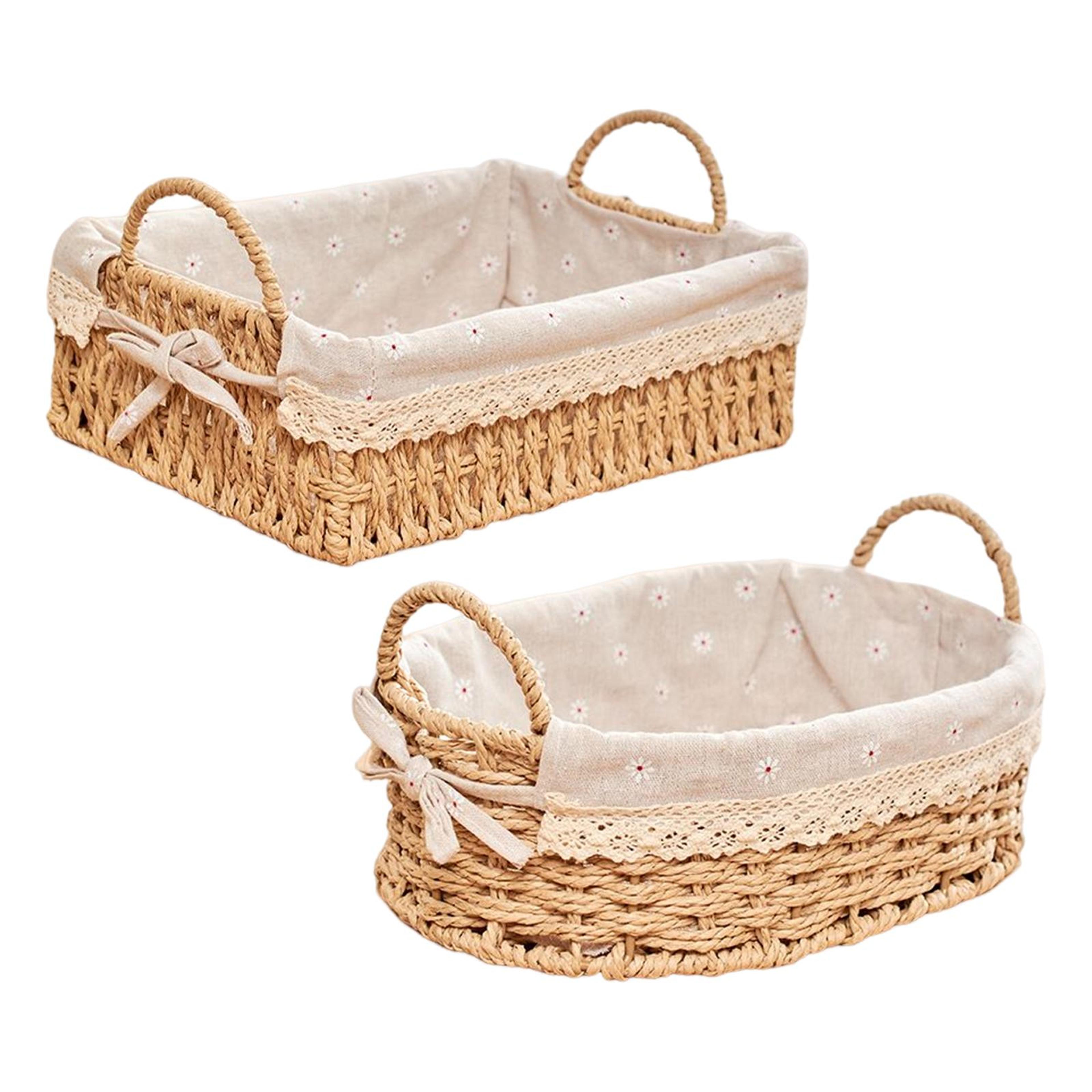 Handwoven Storage Basket With Handles For Kitchen Bathroom And Home Organization 0
