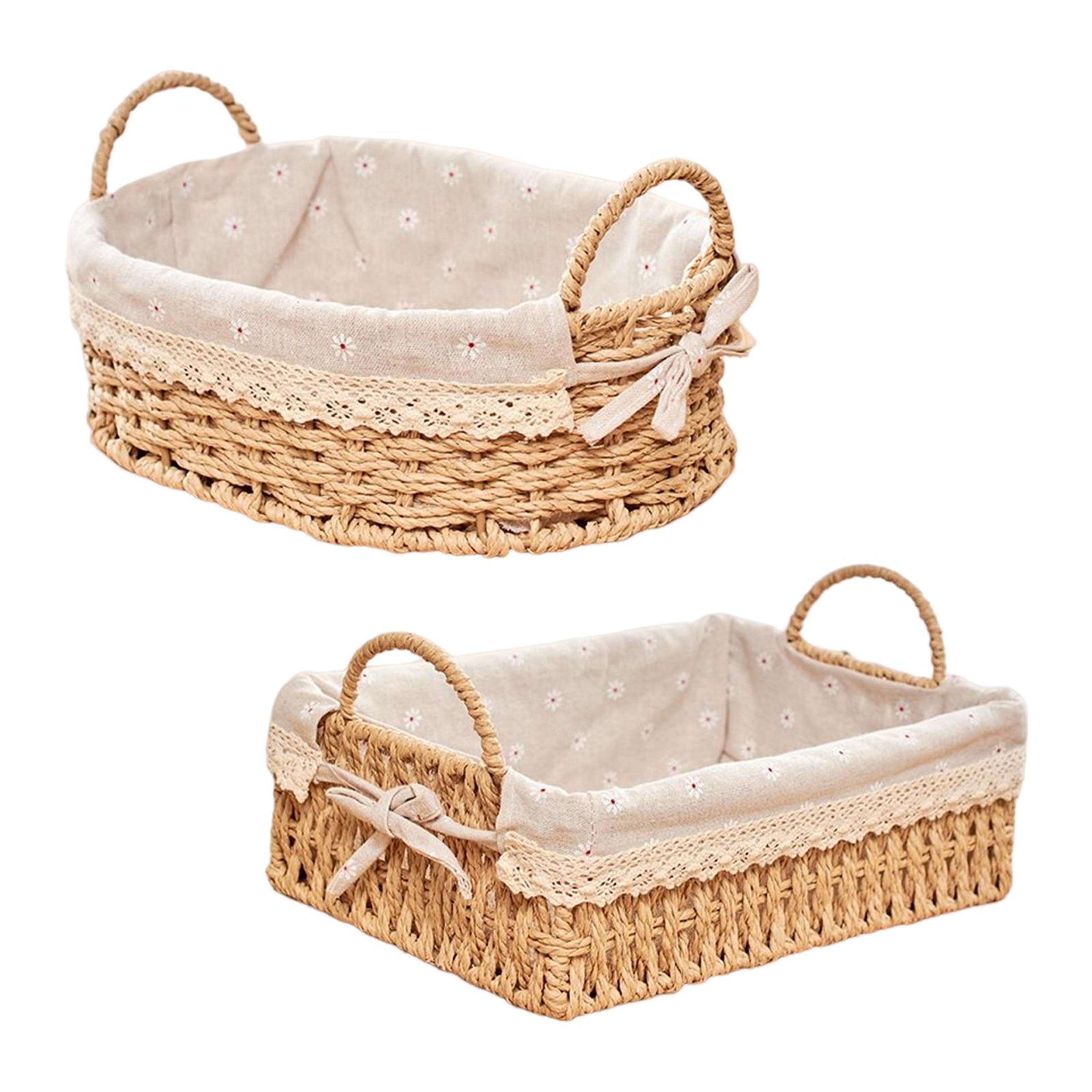 Handwoven Storage Basket With Handles For Kitchen Bathroom And Home Organization 2