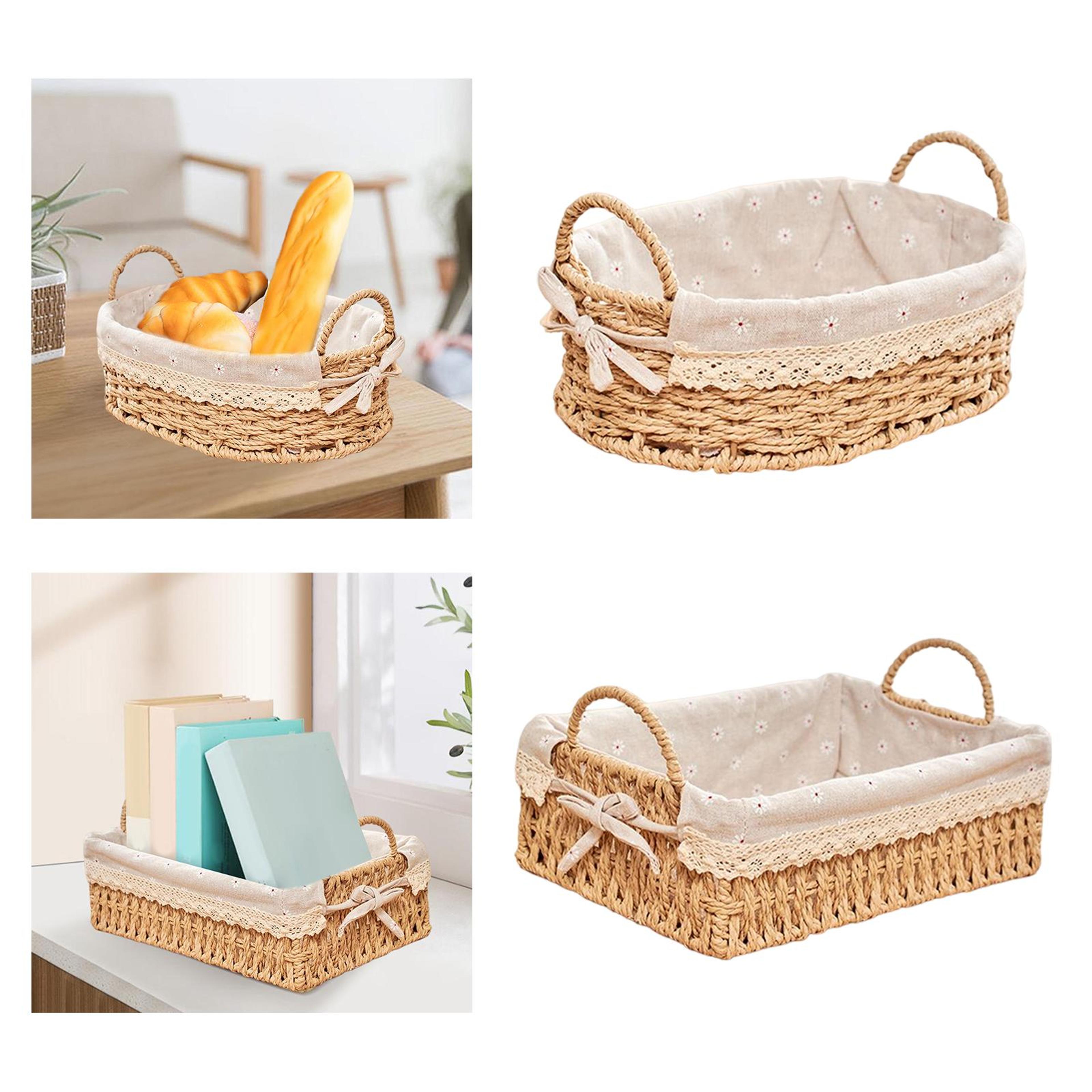 Handwoven Storage Basket With Handles For Kitchen Bathroom And Home Organization 5