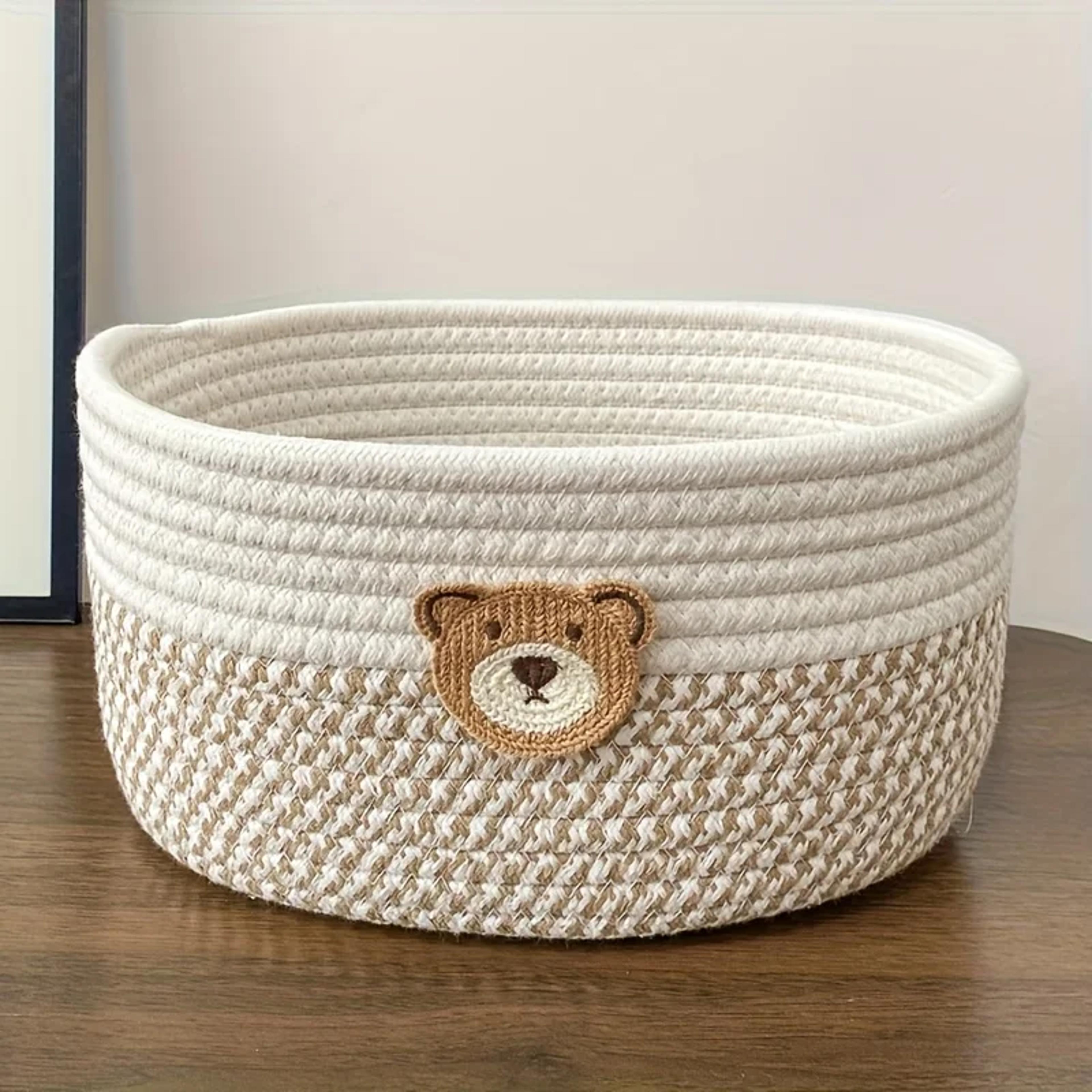 cute bear fabric storage basket toy organizer basket for nursery bedroom