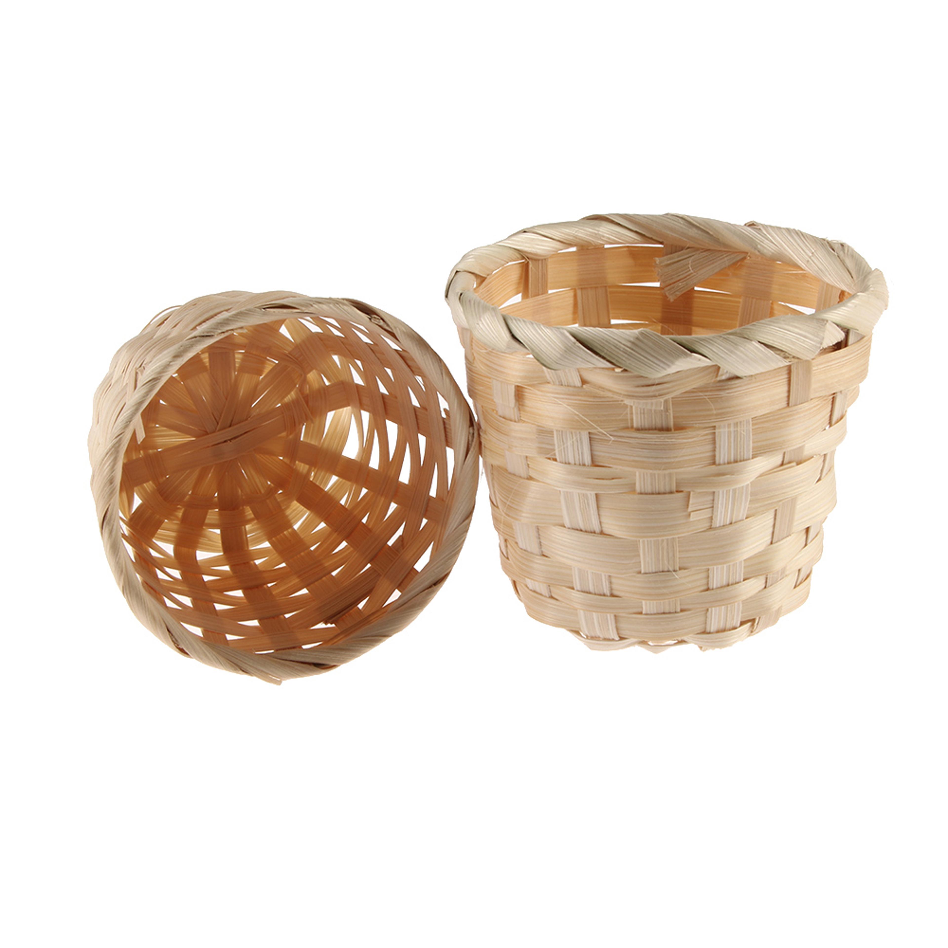 natural bamboo storage basket desktop organizer for home organization
