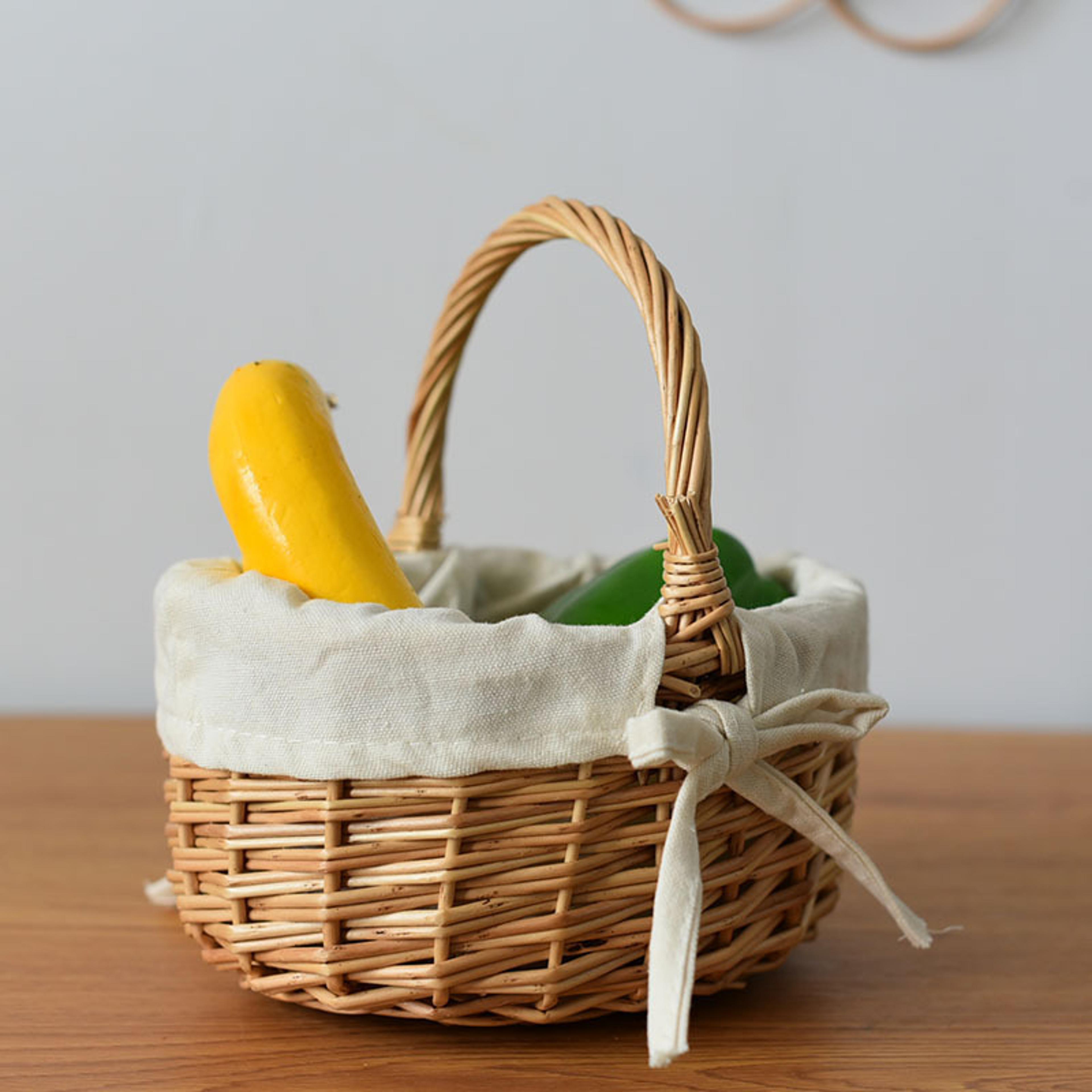 Handmade Willow Easter Basket Natural Wicker Basket With Handle For Egg Hunt And Spring Decor 1