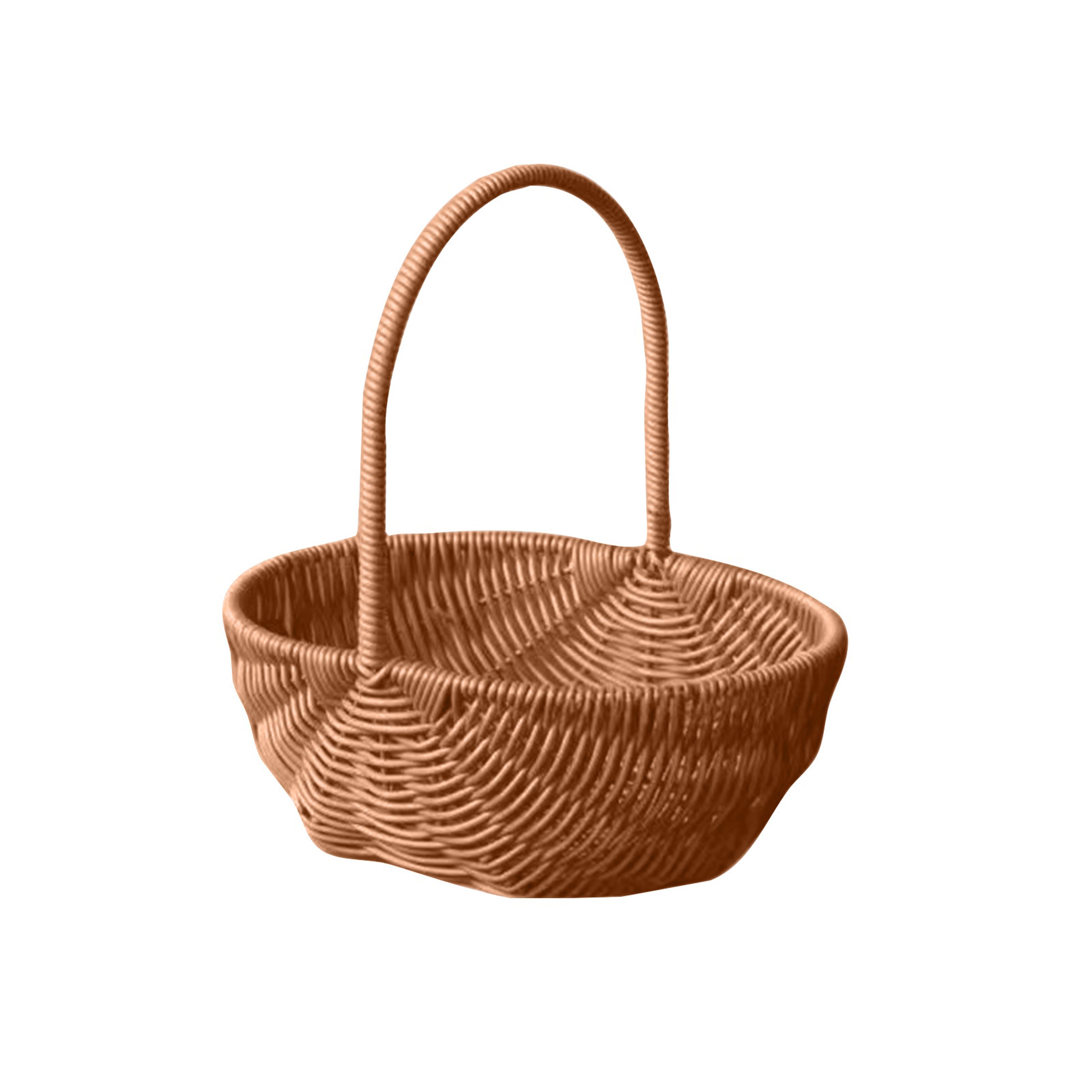 Handmade Willow Rattan Basket With Handle For Storage Decor Picnic And Flowers 2