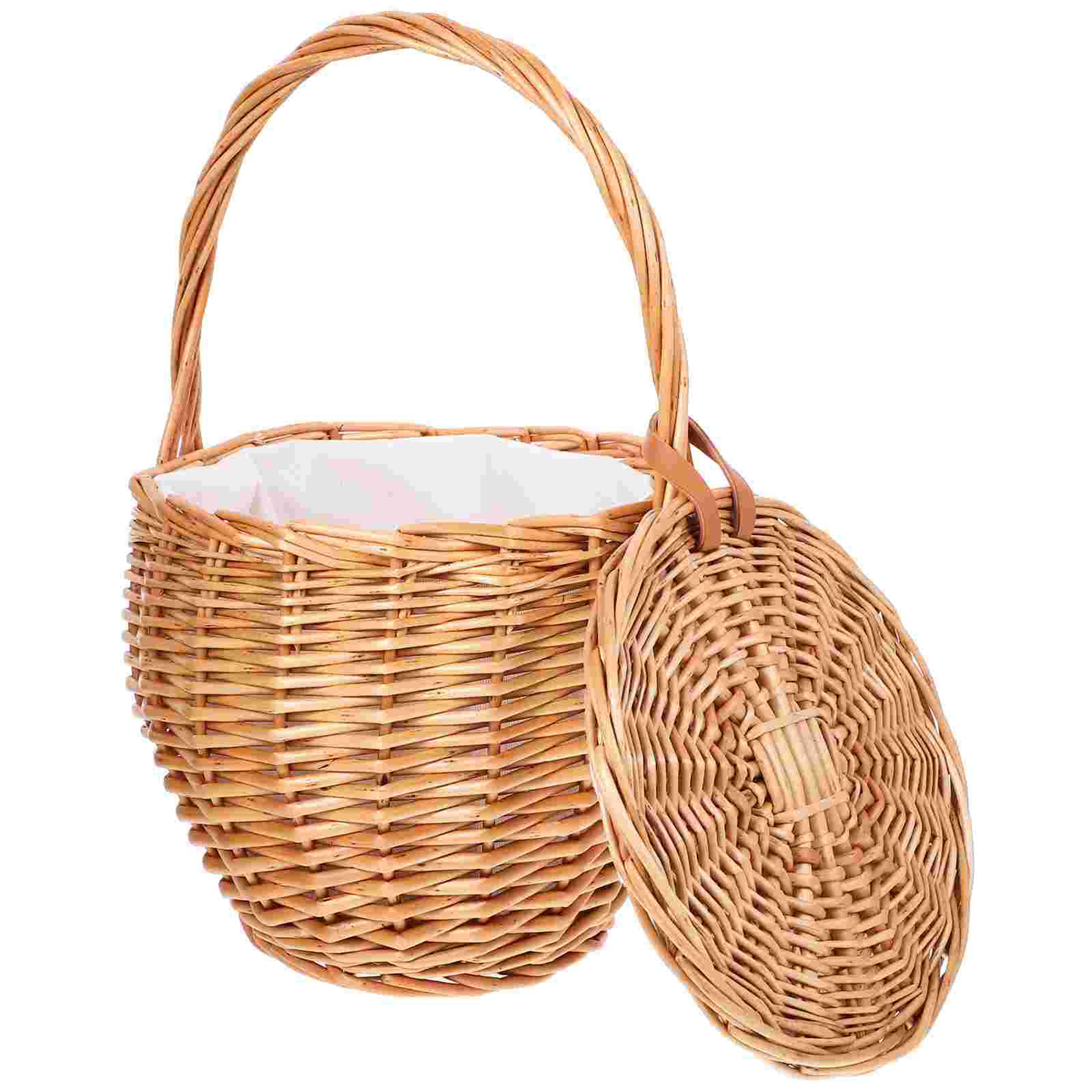 foldable wicker picnic basket with lid for stylish storage and outdoor use