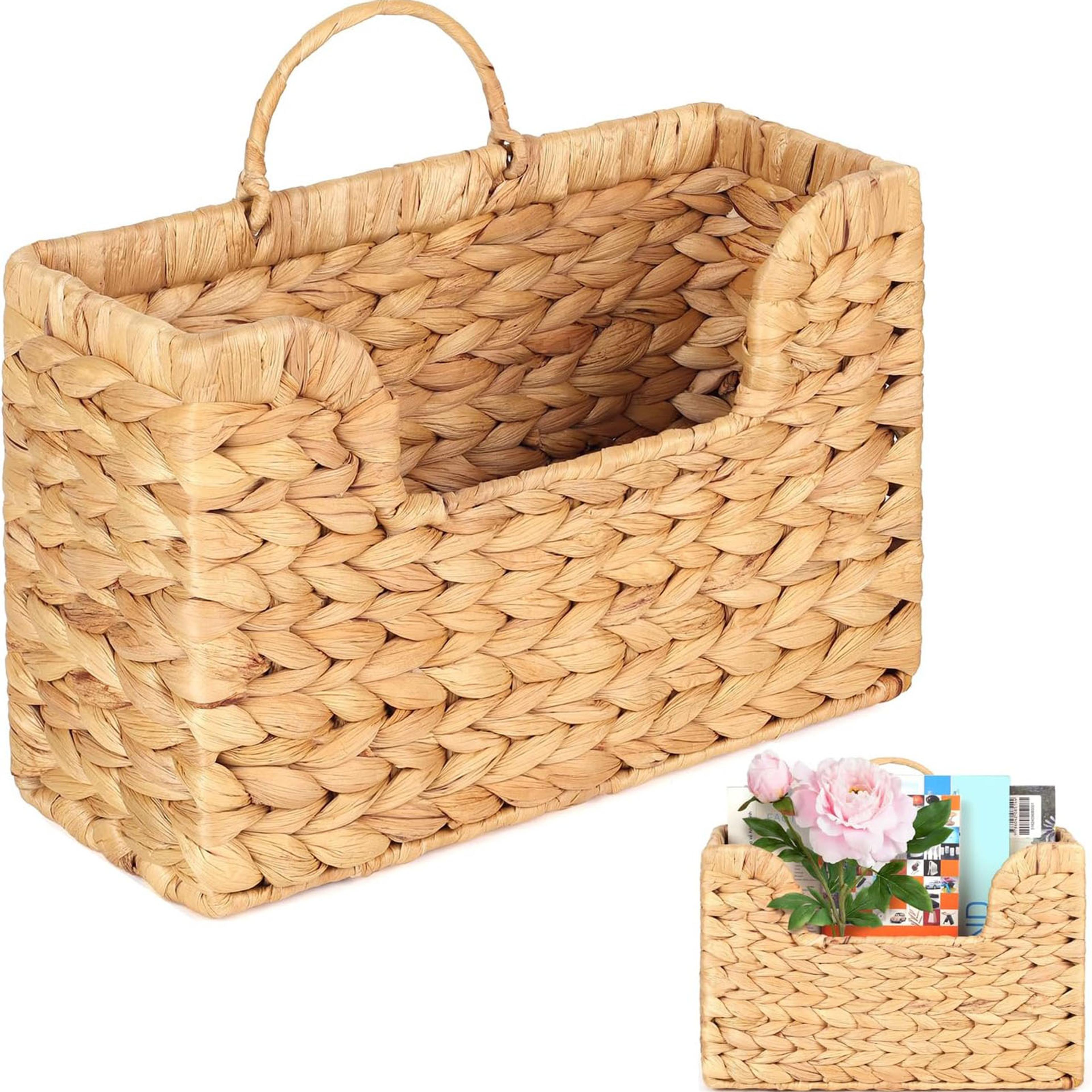 gourd vine rattan wall hanging storage basket rustic magazine holder for boho home decor