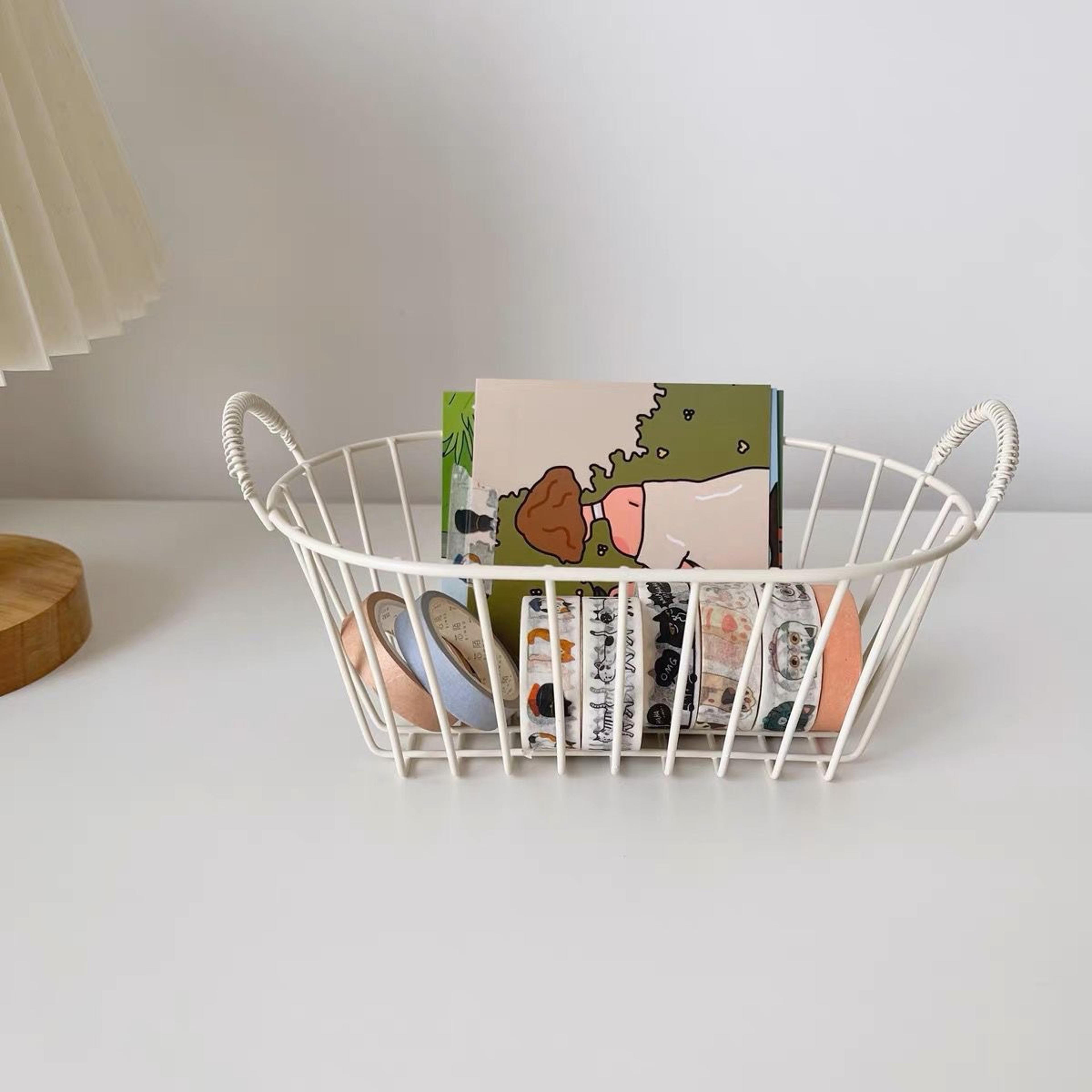 nordic iron storage basket stylish desktop organizer for home and kitchen