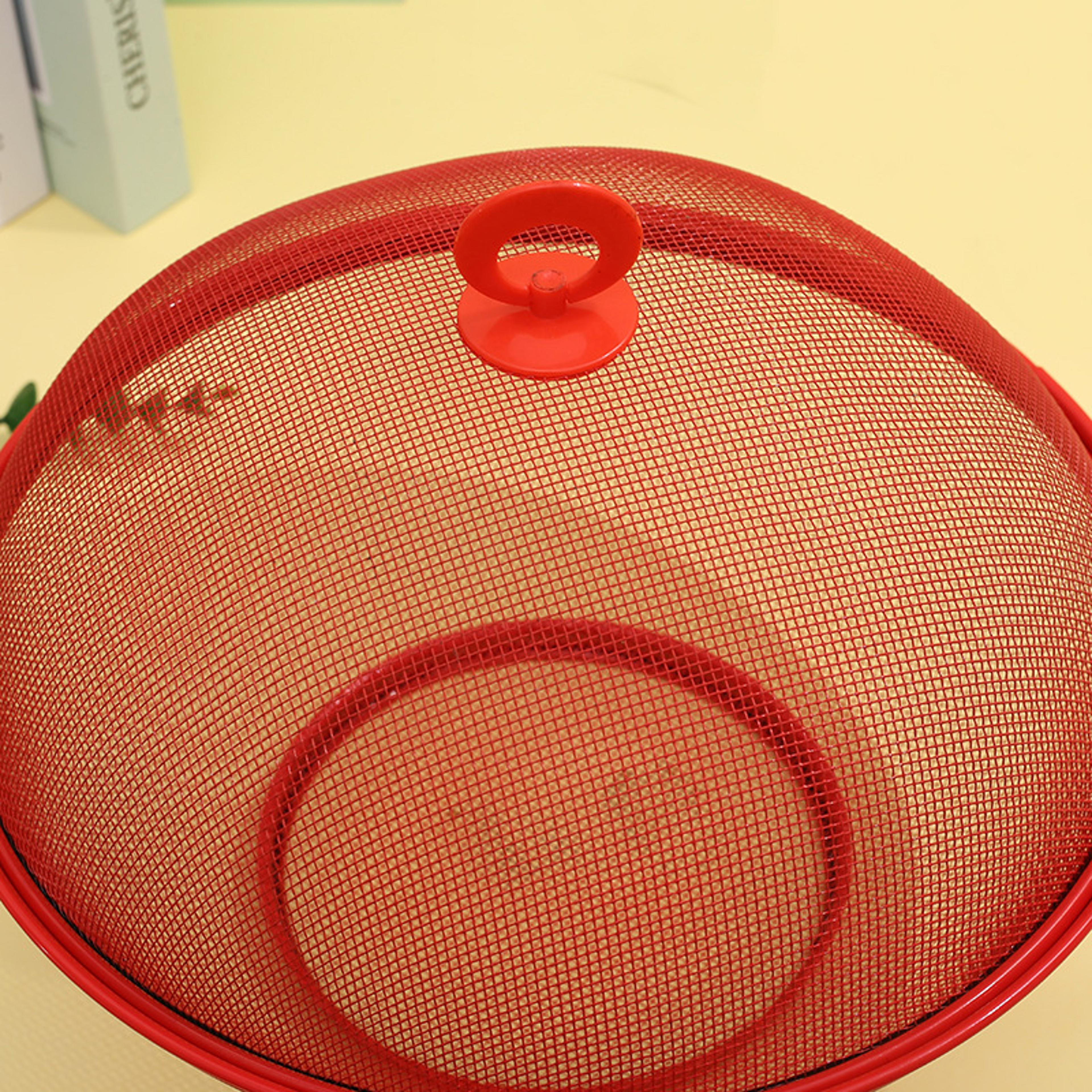 Mesh Fruit Basket With Lid Insect Proof Metal Kitchen Countertop Organizer 2