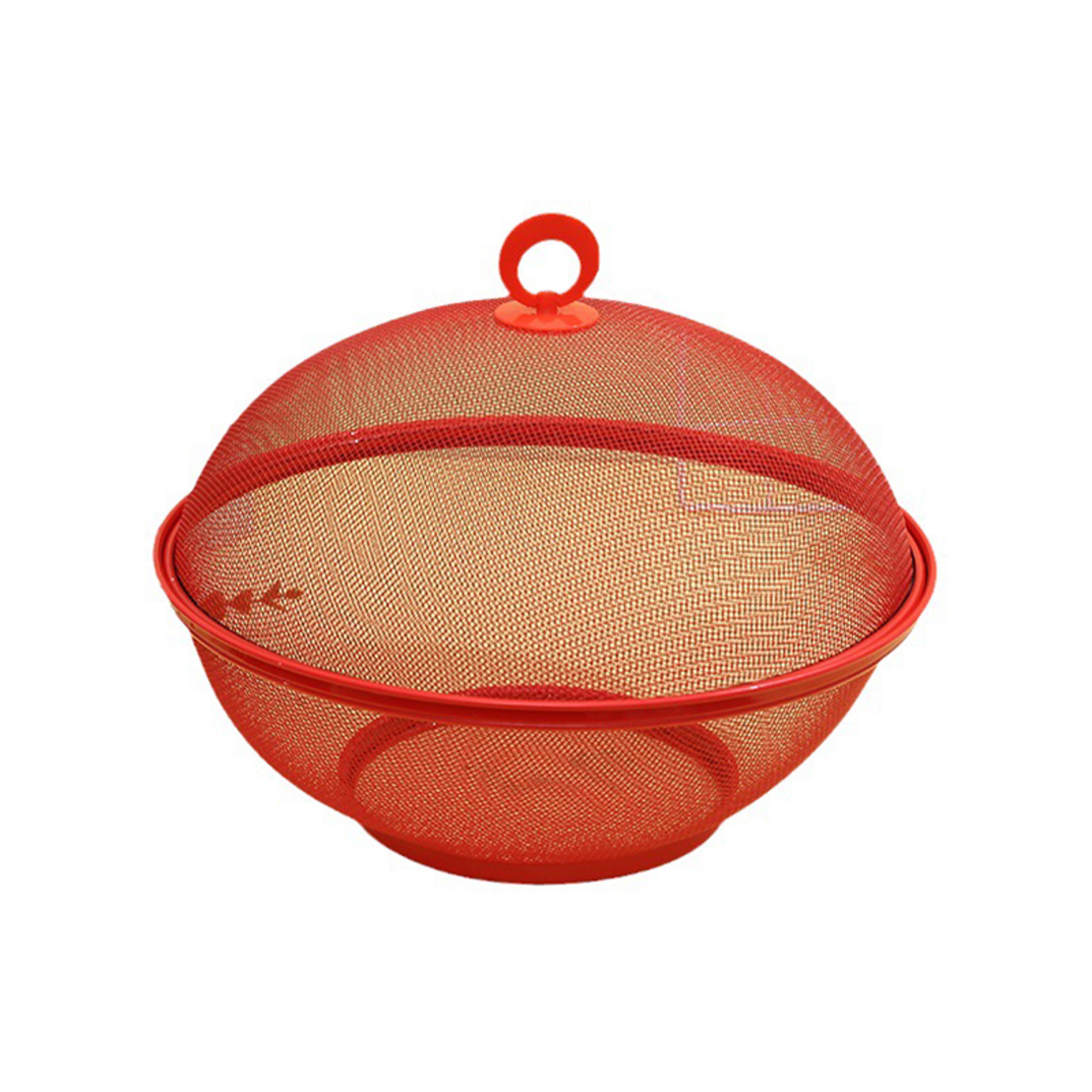 Mesh Fruit Basket With Lid Insect Proof Metal Kitchen Countertop Organizer 4