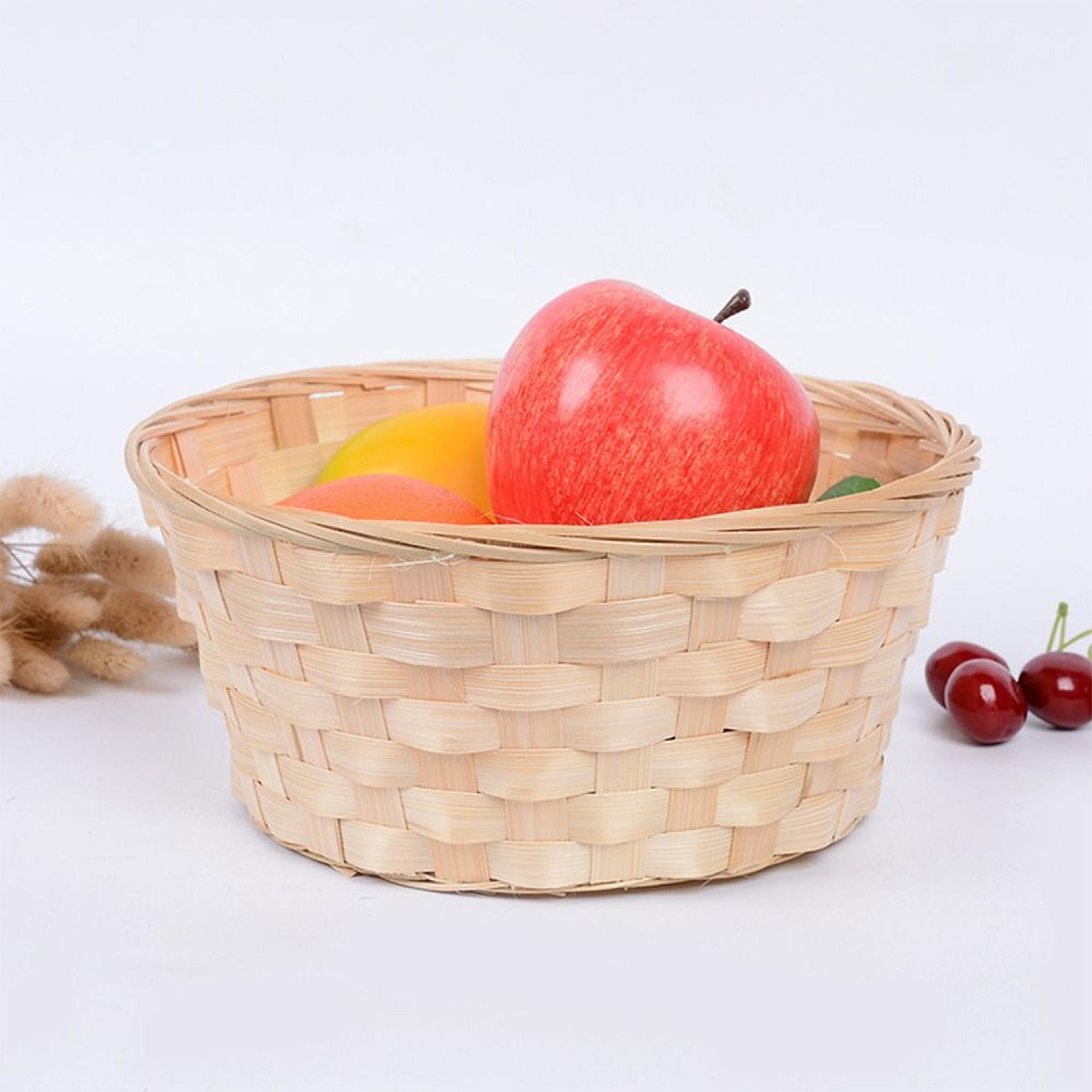 Handwoven Rattan Storage Basket For Fruit Bread And Home Decor 4