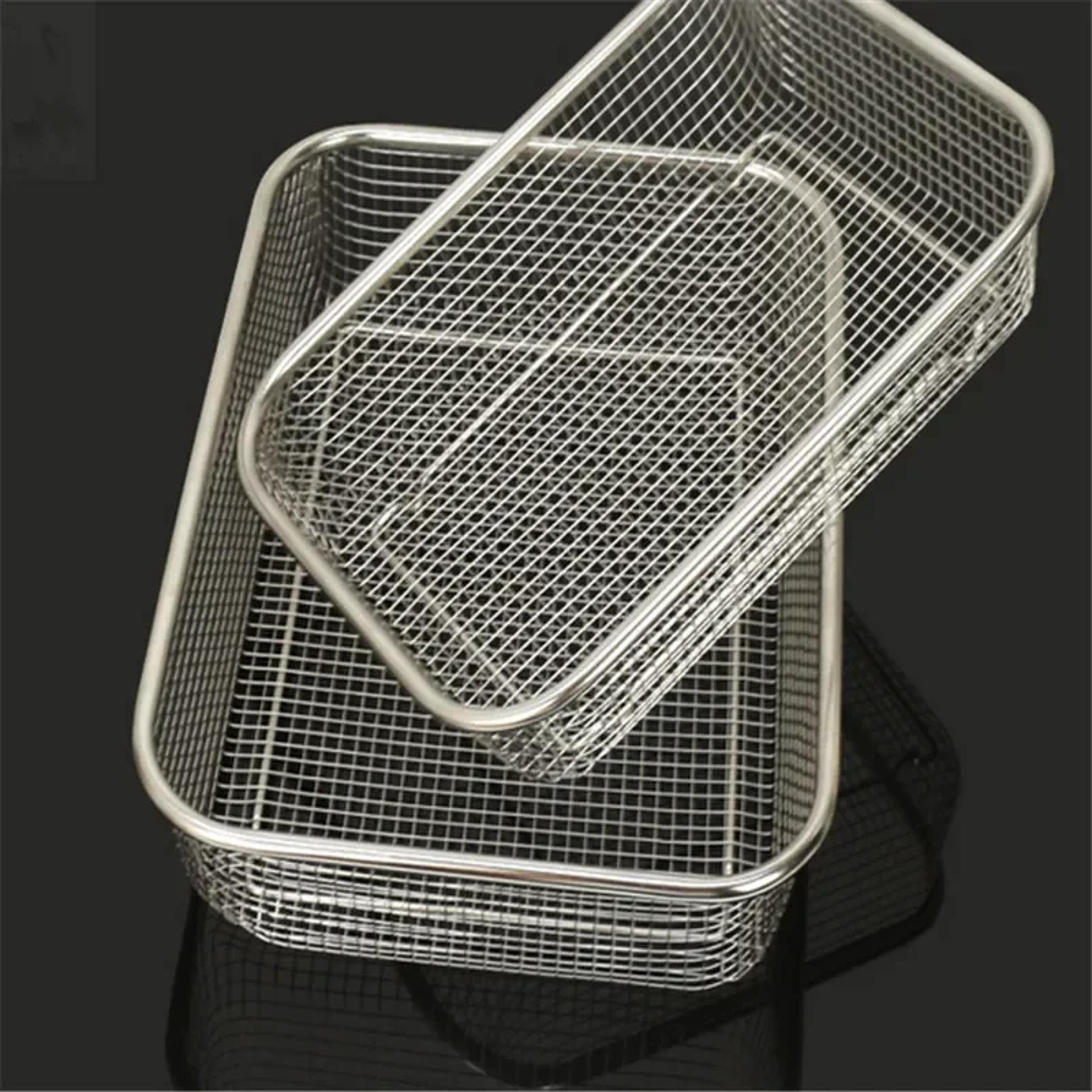 Stainless Steel Sink Colander Rectangular Fruit And Vegetable Washing Basket 1