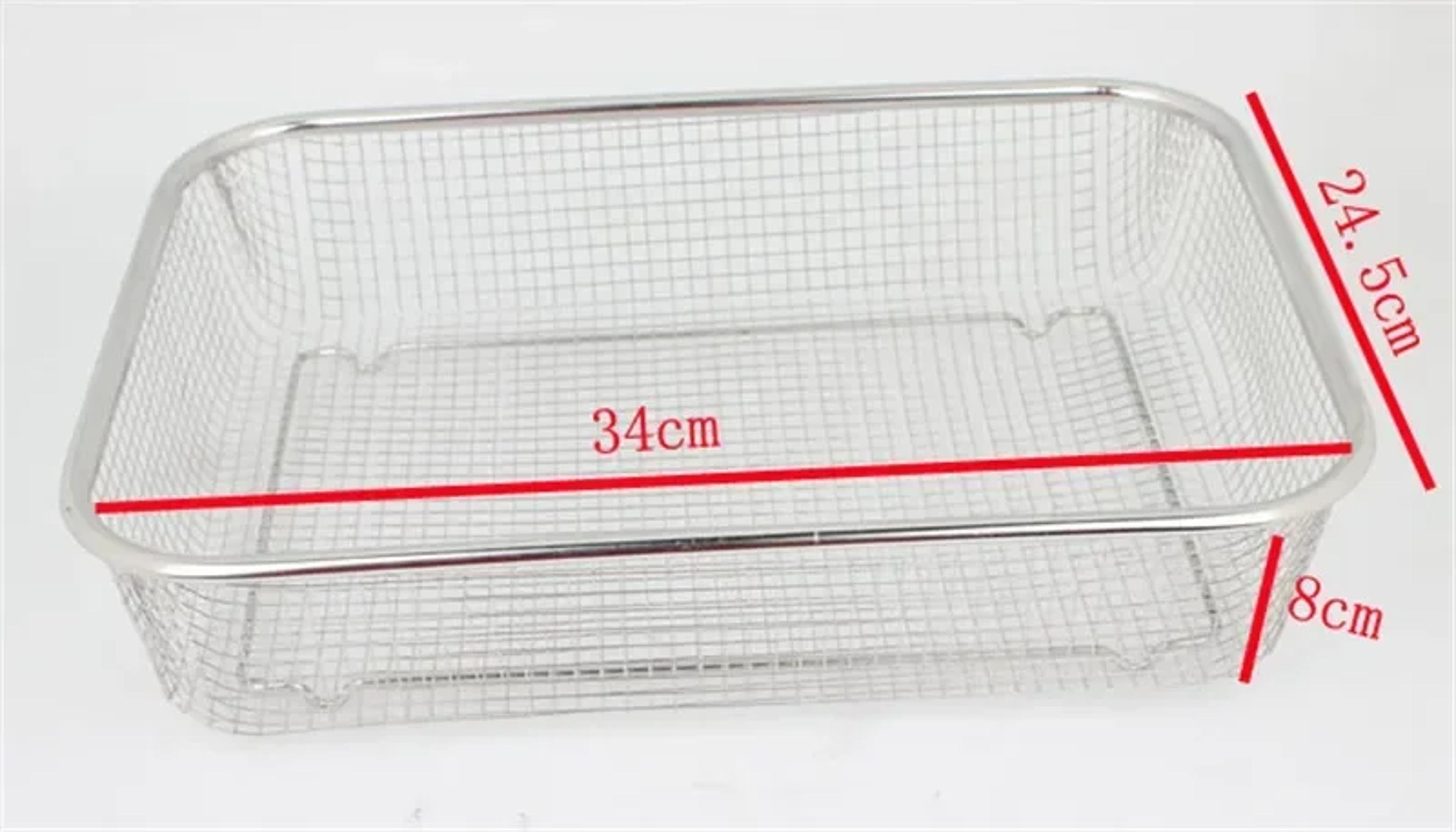 Stainless Steel Sink Colander Rectangular Fruit And Vegetable Washing Basket 2