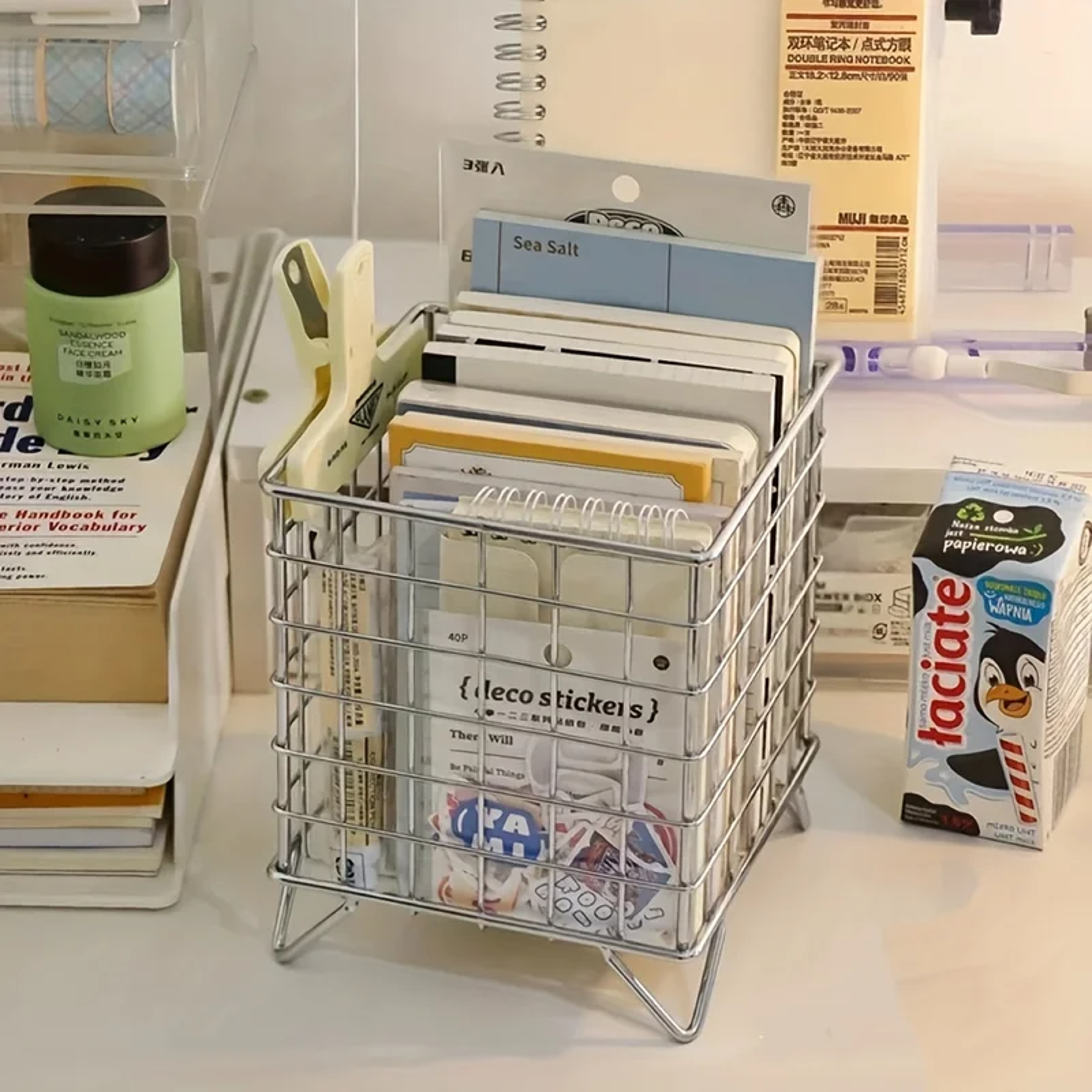 Multi Functional Desk Organizer Basket Office Storage Basket For Shelves 2