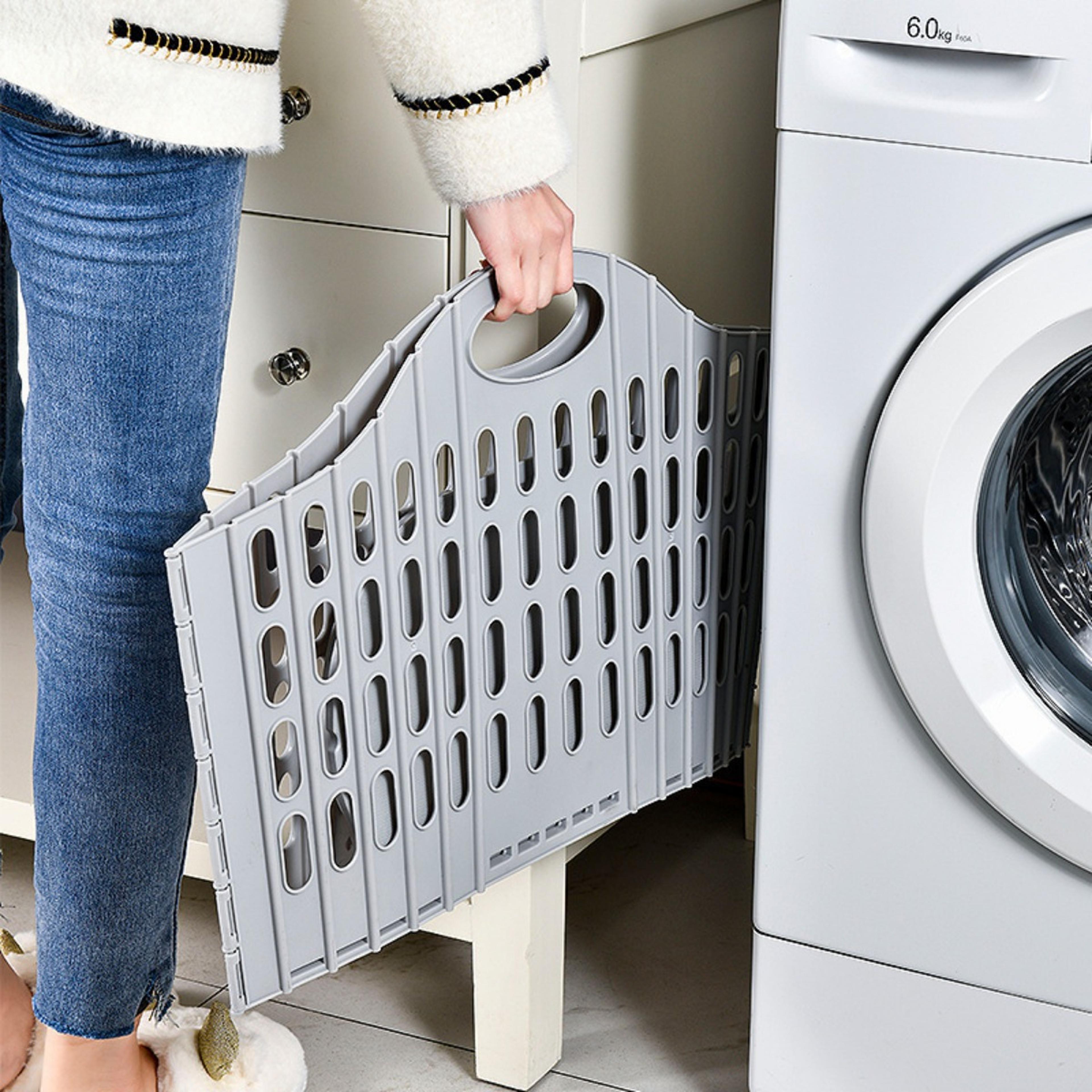 Modern Foldable Laundry Hamper Portable Laundry Basket With Large Capacity Storage 0