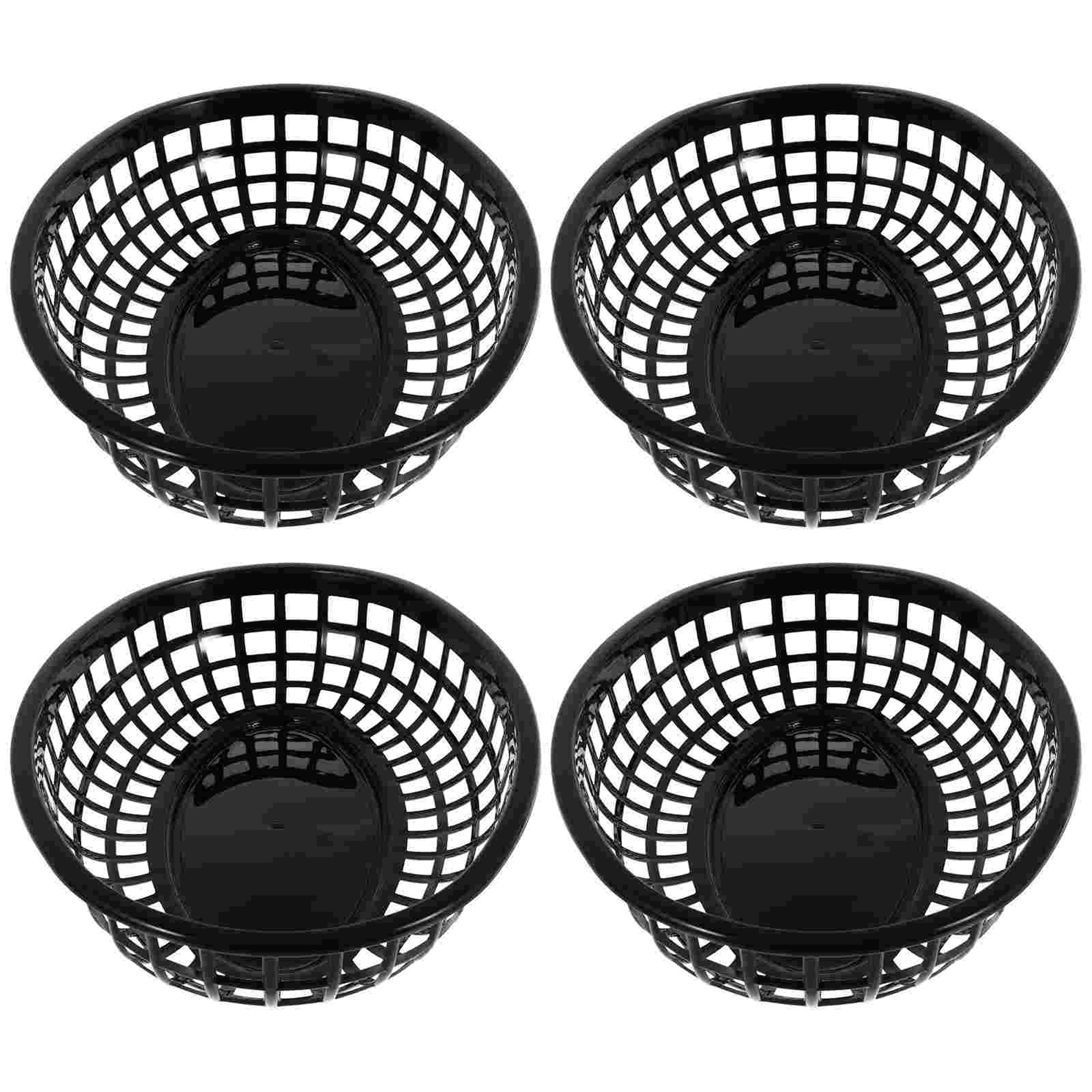 black snack tray set hamburger basket style for fruit dessert serving
