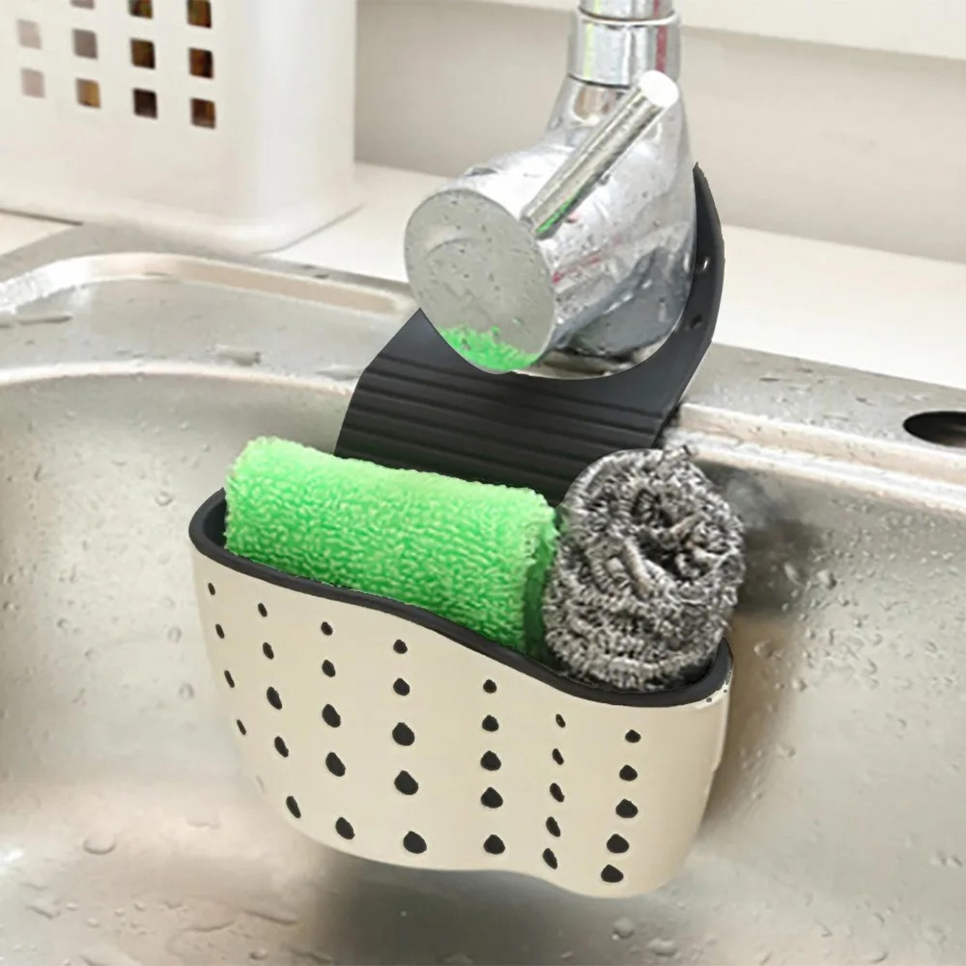 Adjustable Kitchen Sink Organizer Hanging Drain Basket Sponge Holder Faucet Rack 5