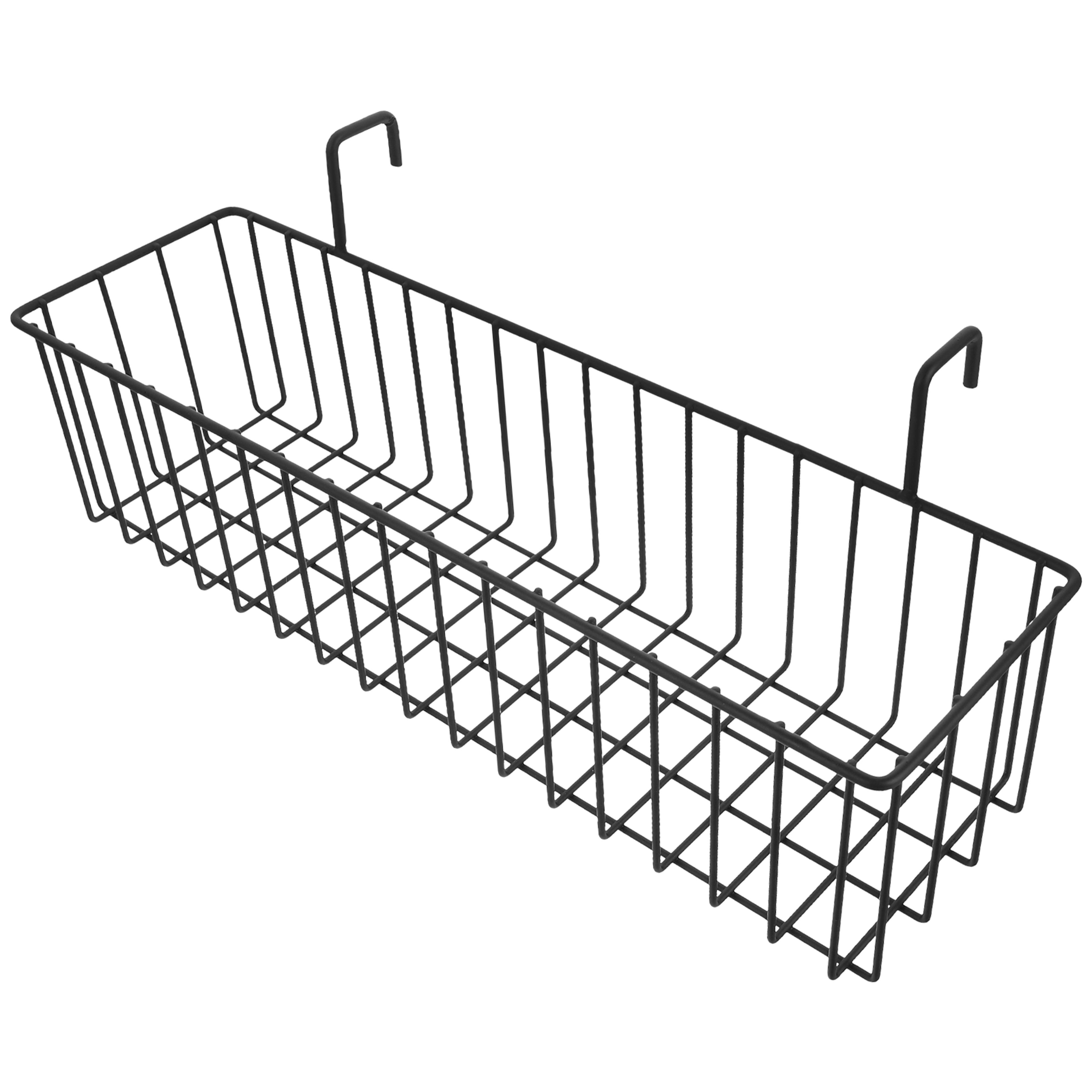 black heavy duty hanging storage basket wall mounted shower organizer