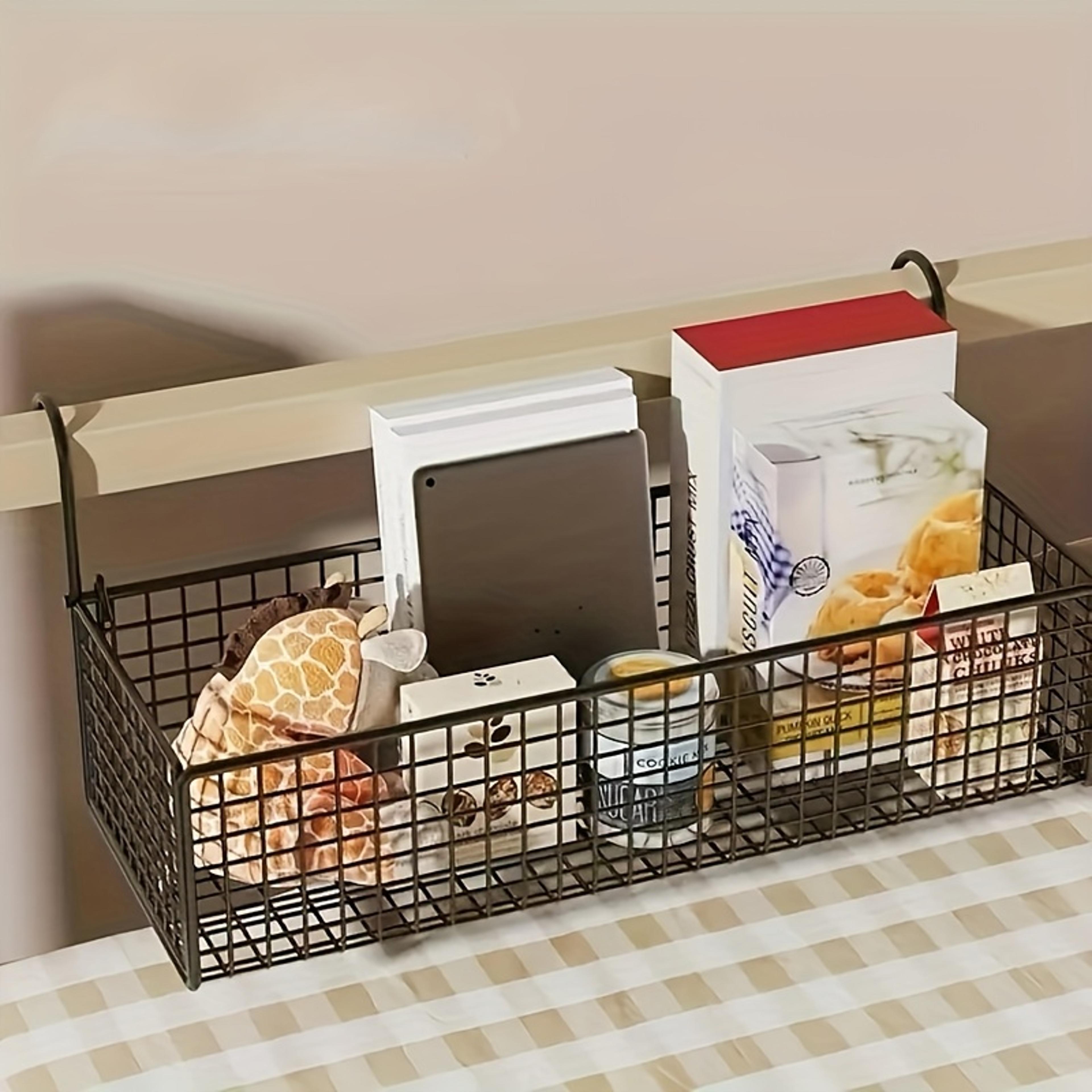 Space Saving Hanging Bedside Storage Basket For Dorm Rooms And Bedrooms White 1