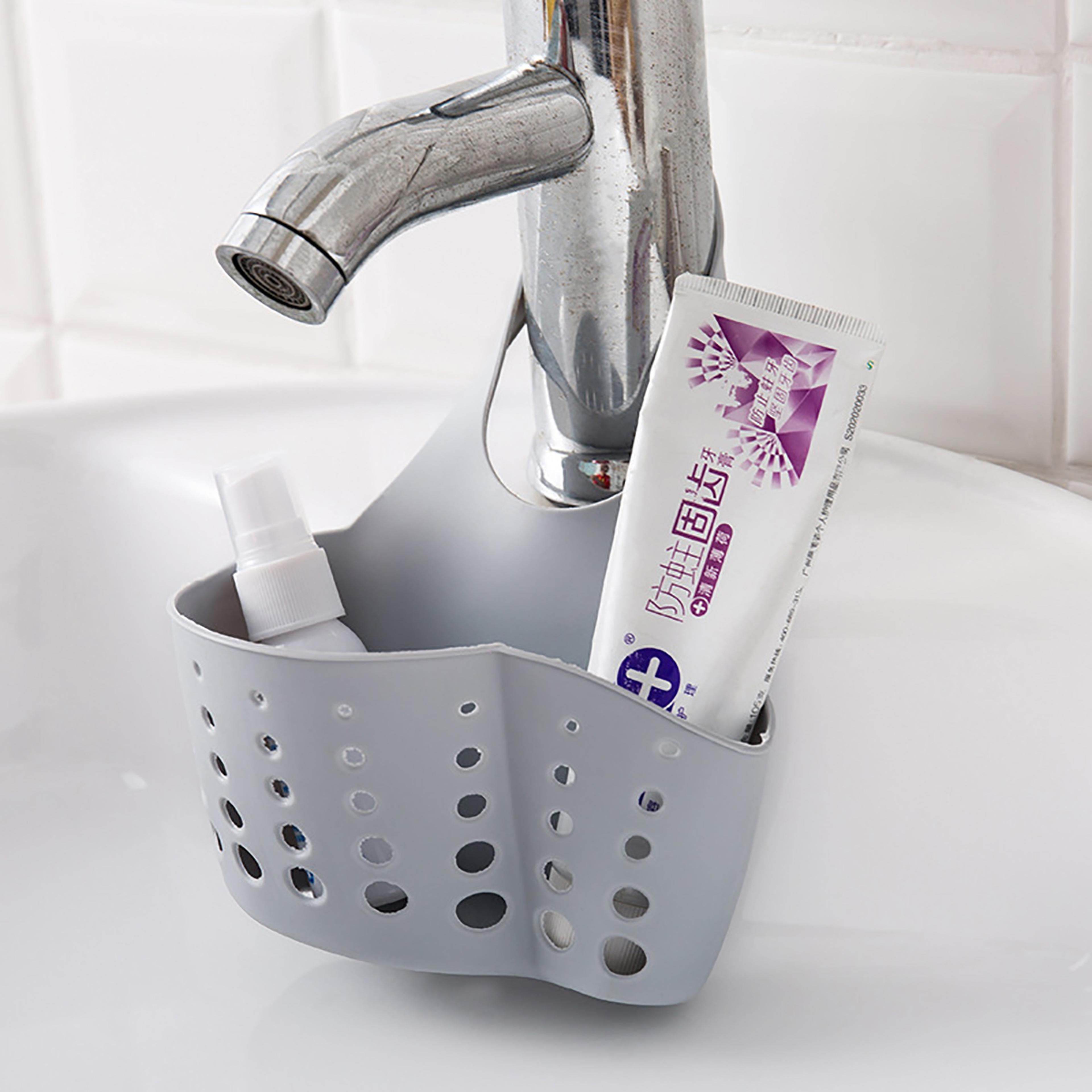 Adjustable Sink Storage Drain Basket Hanging Organizer For Kitchen Soap Sponge Storage 5