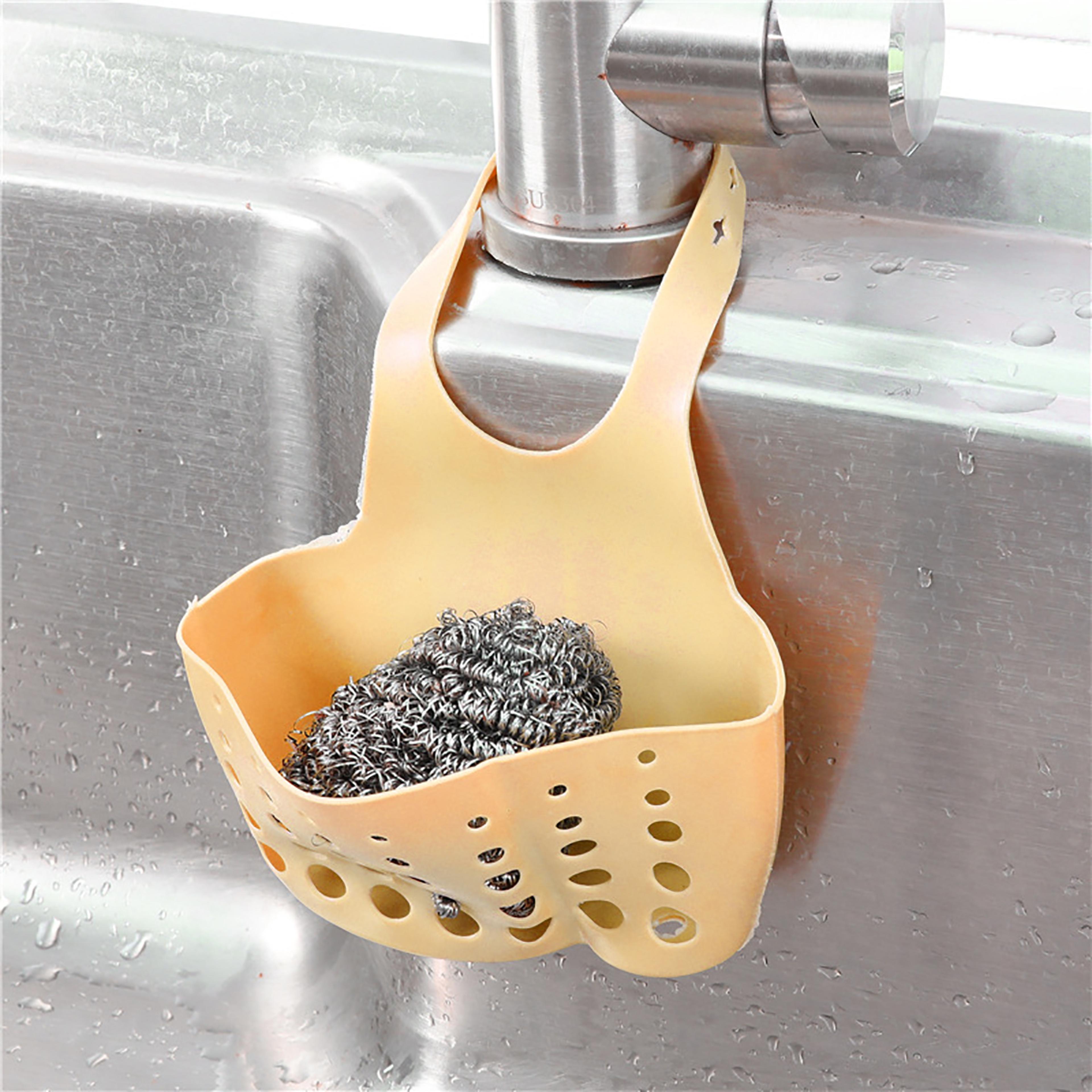 Adjustable Sink Storage Drain Basket Hanging Organizer For Kitchen Soap Sponge Storage 9