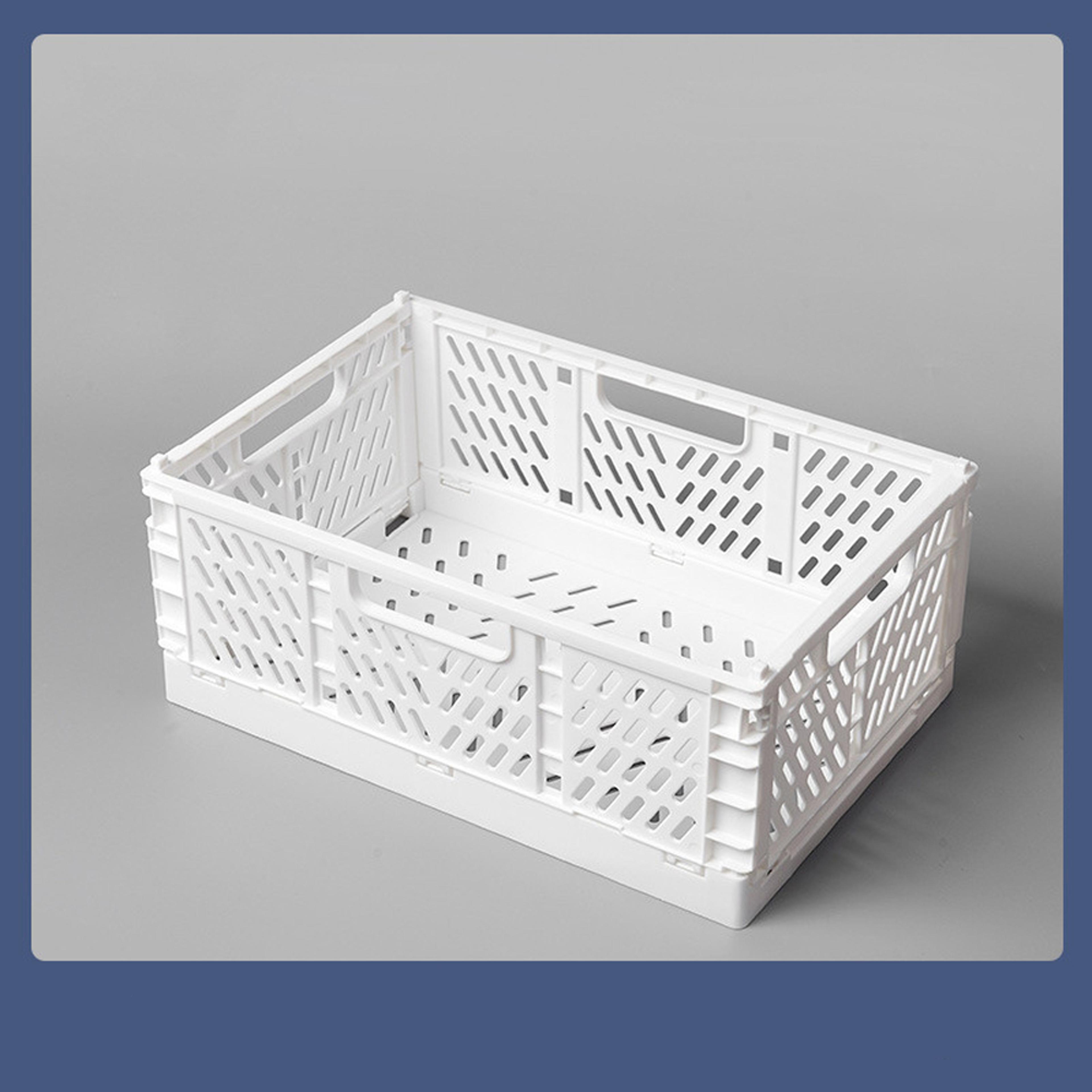 Foldable Storage Crate Basket Stackable Makeup Toys Organizer Box Portable Storage Container 6
