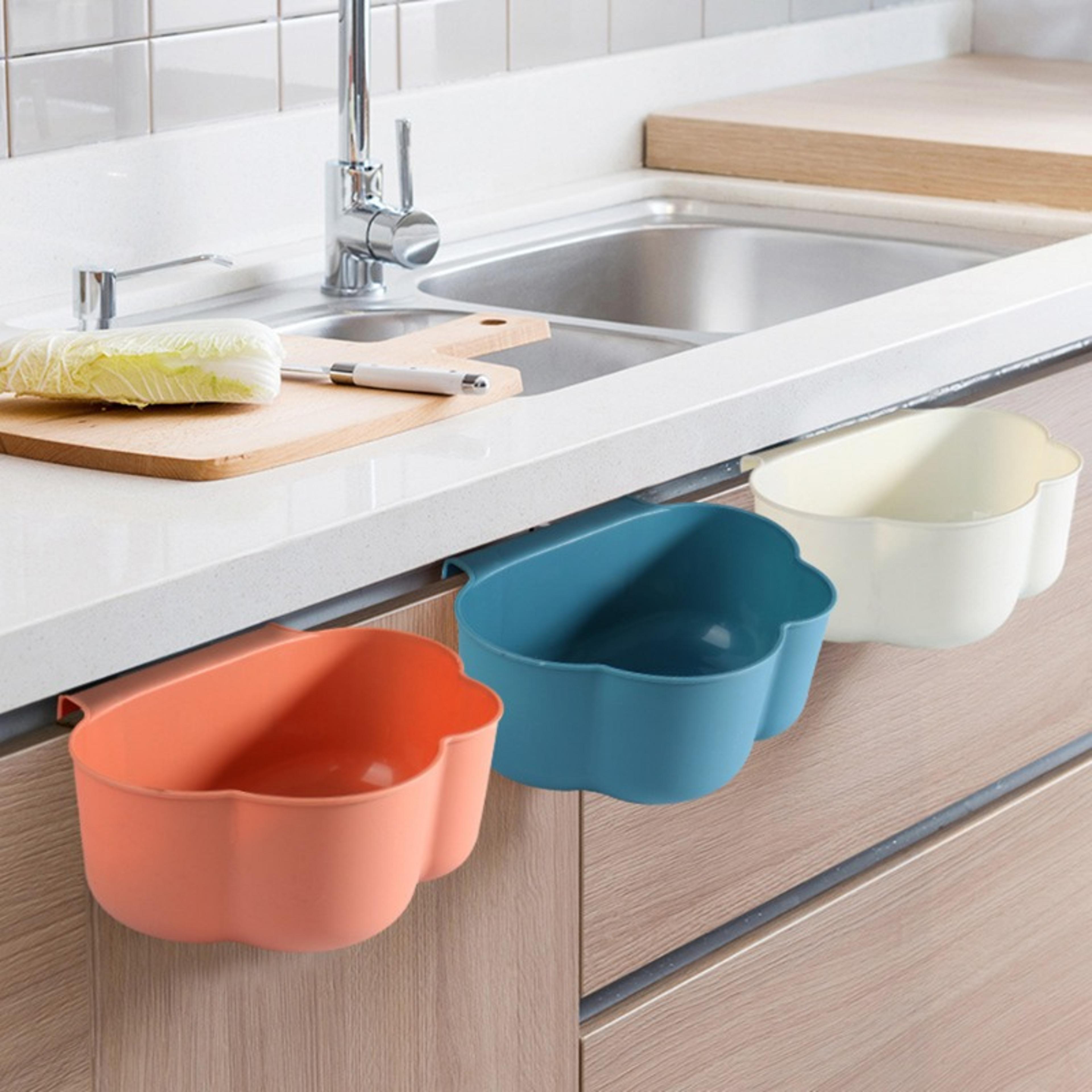 Cloud Shape Hanging Trash Can For Kitchen Cabinet Door Space Saving Garbage Bin 2