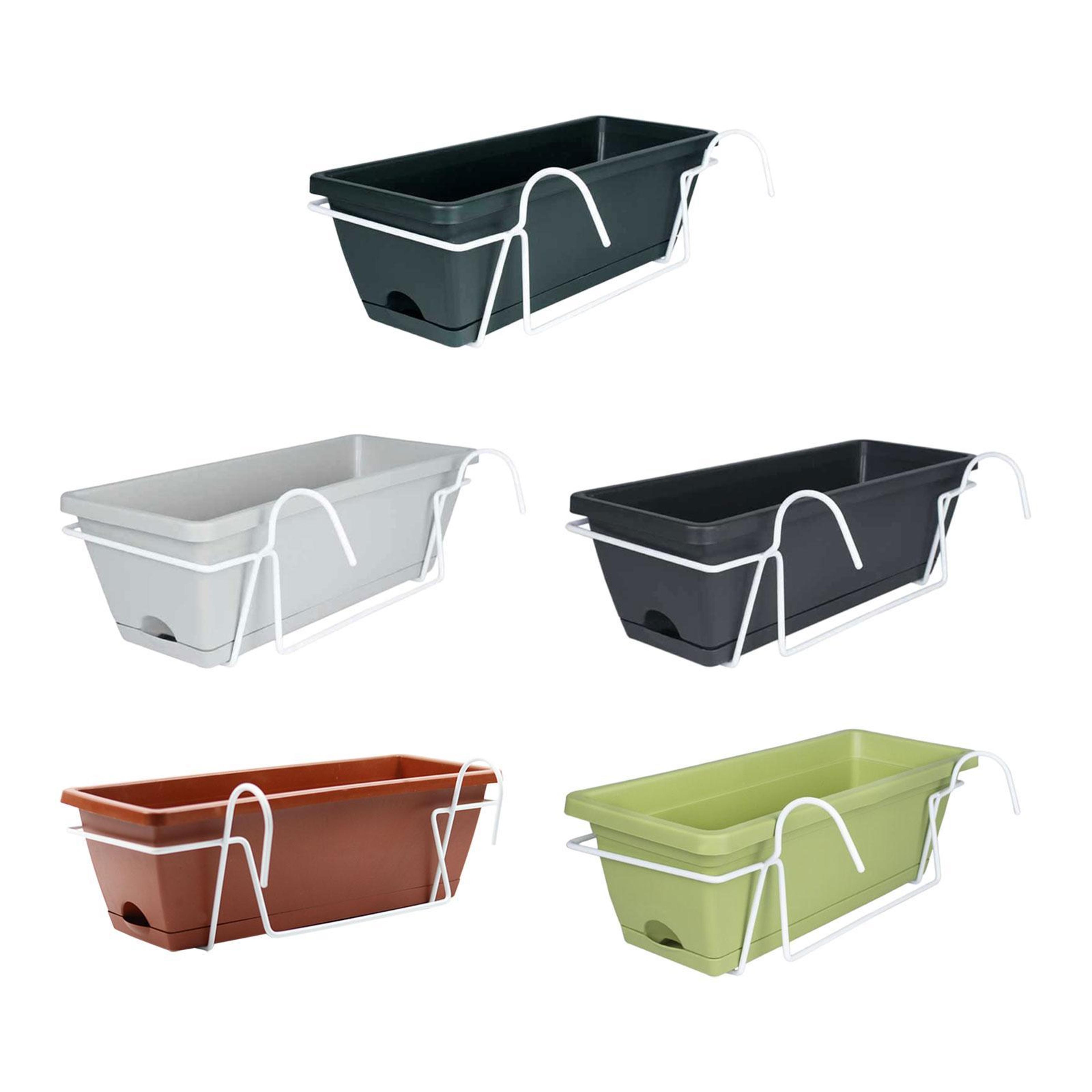 Space Saving Hanging Railing Planter With Detachable Drainage Tray 1
