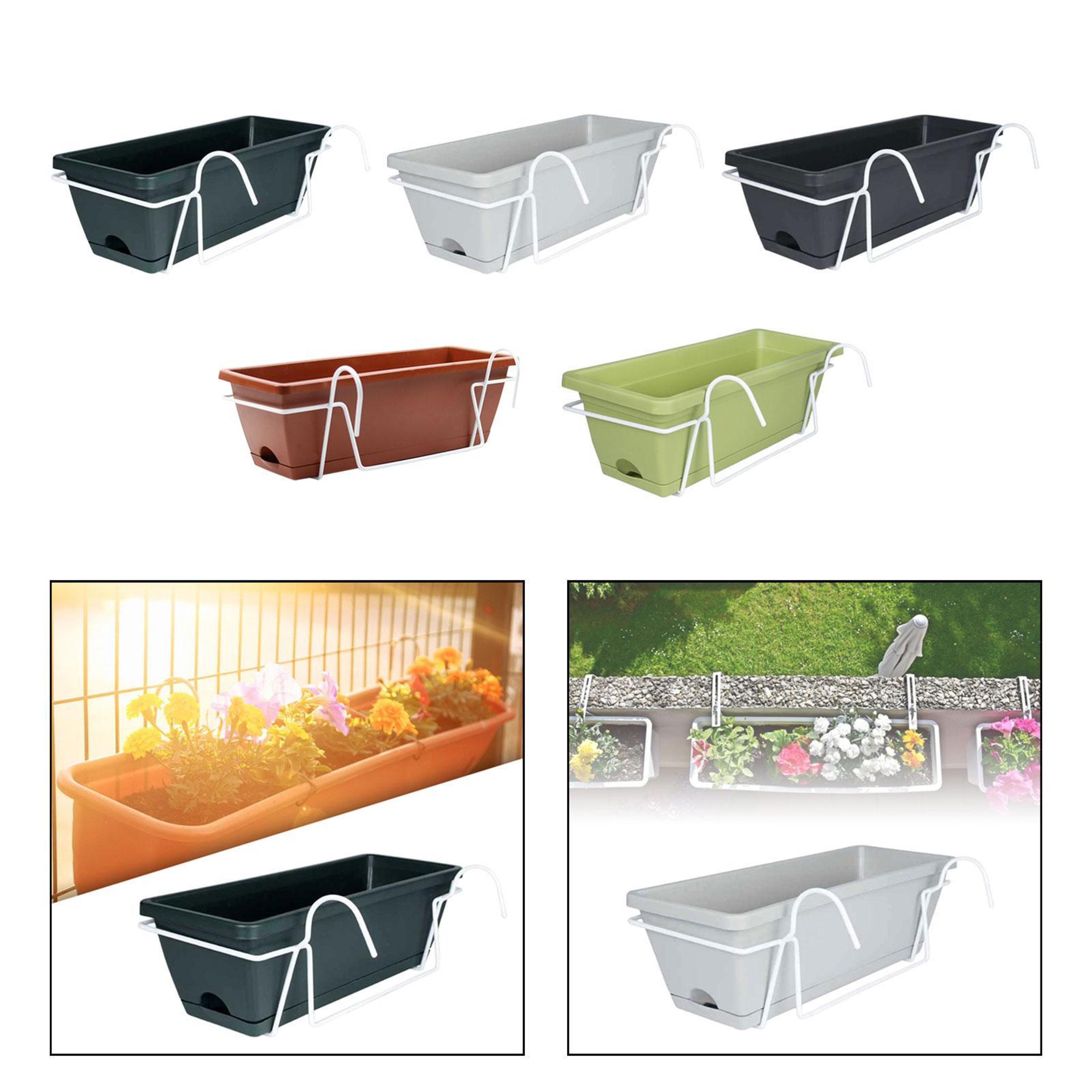Space Saving Hanging Railing Planter With Detachable Drainage Tray 2