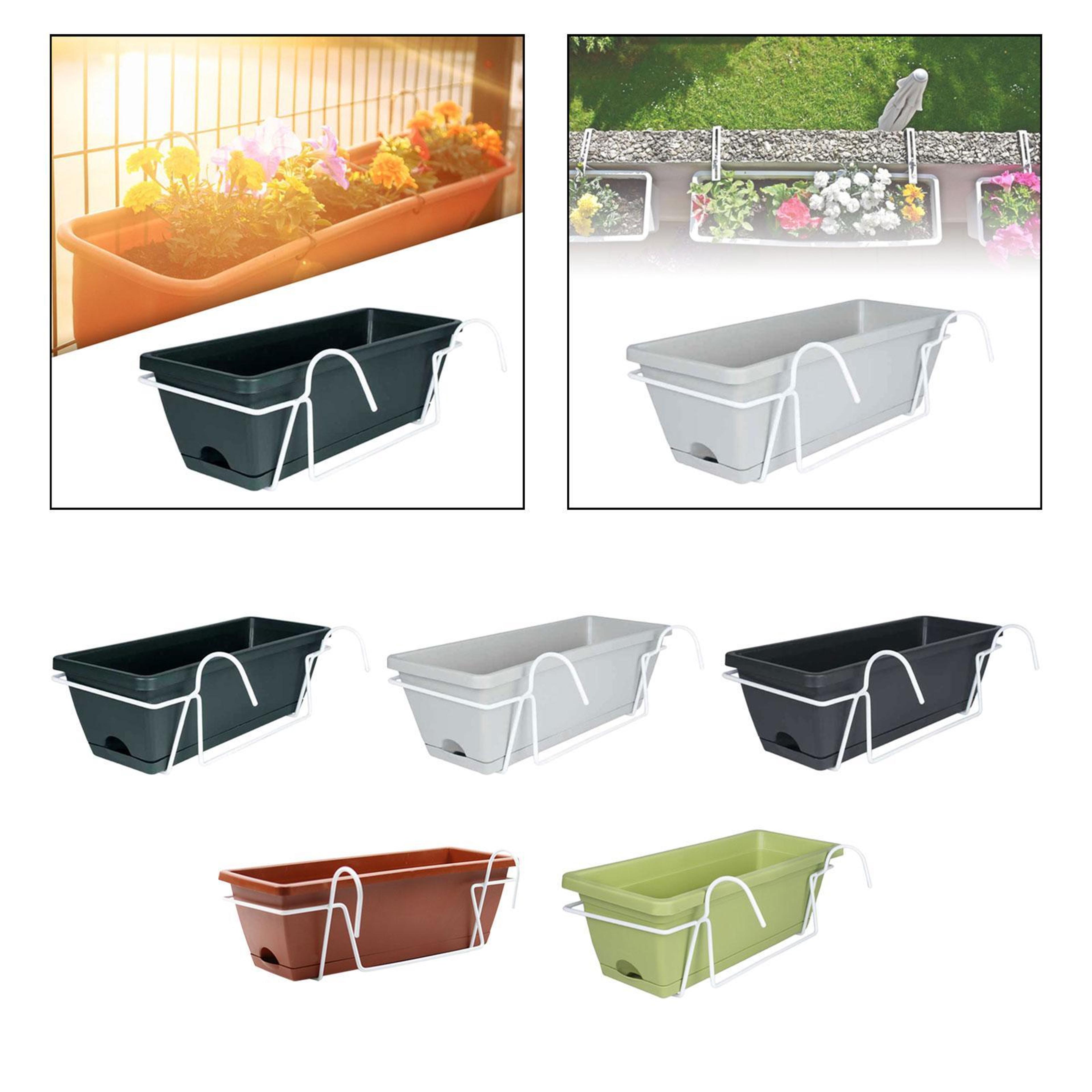 Space Saving Hanging Railing Planter With Detachable Drainage Tray 3
