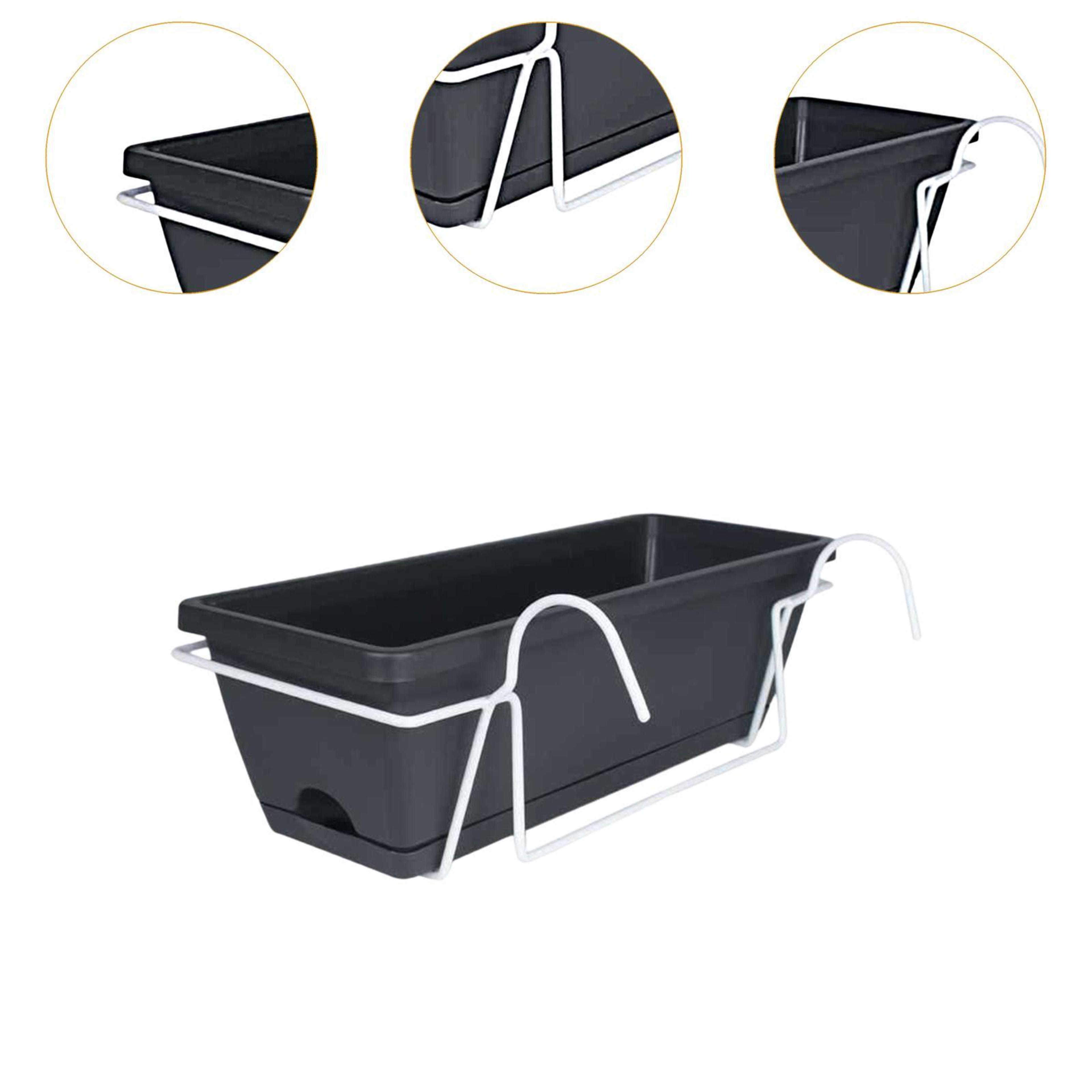 Space Saving Hanging Railing Planter With Detachable Drainage Tray 4