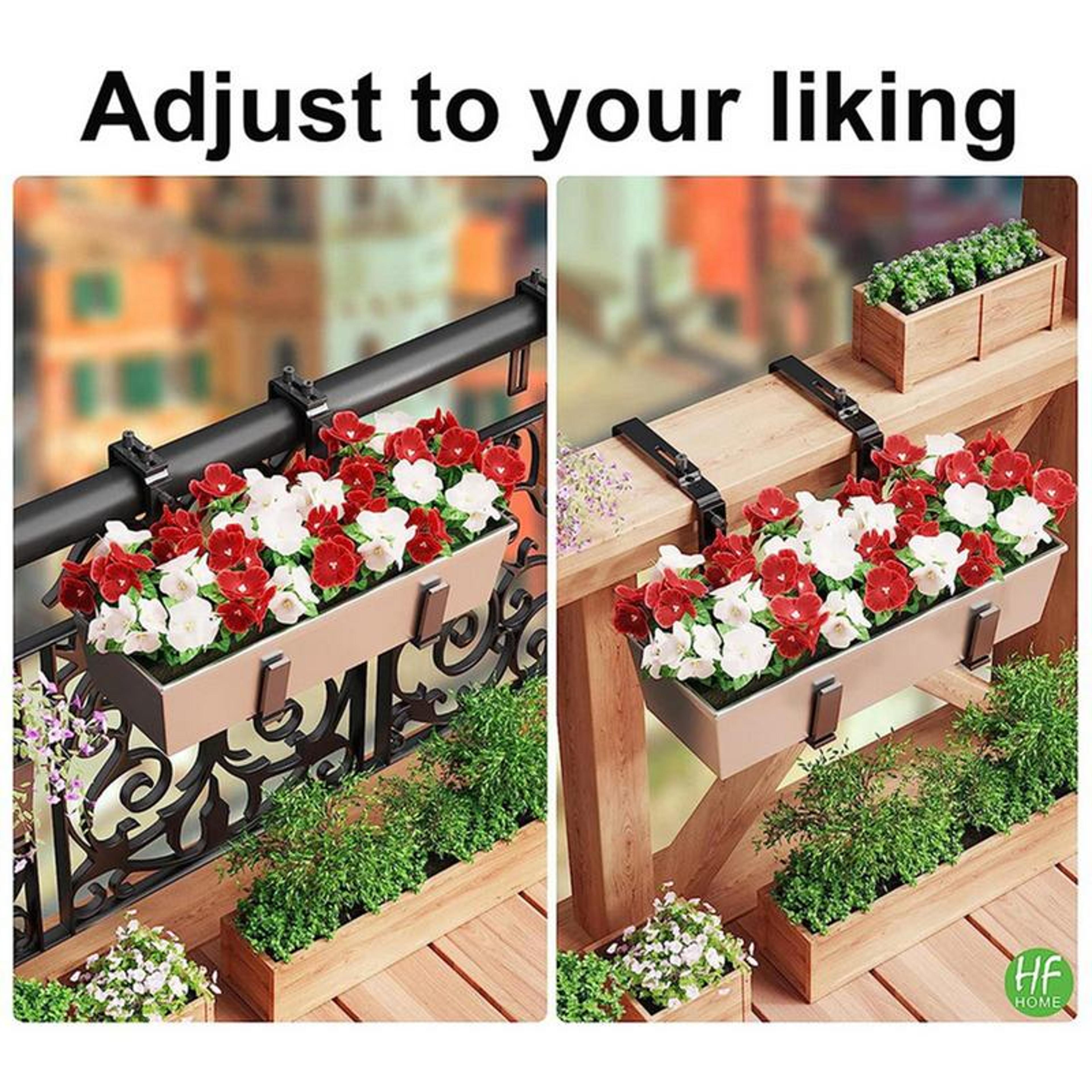 Adjustable Window Box Brackets Heavy Duty Railing Planter Bracket For Balcony Plants 3