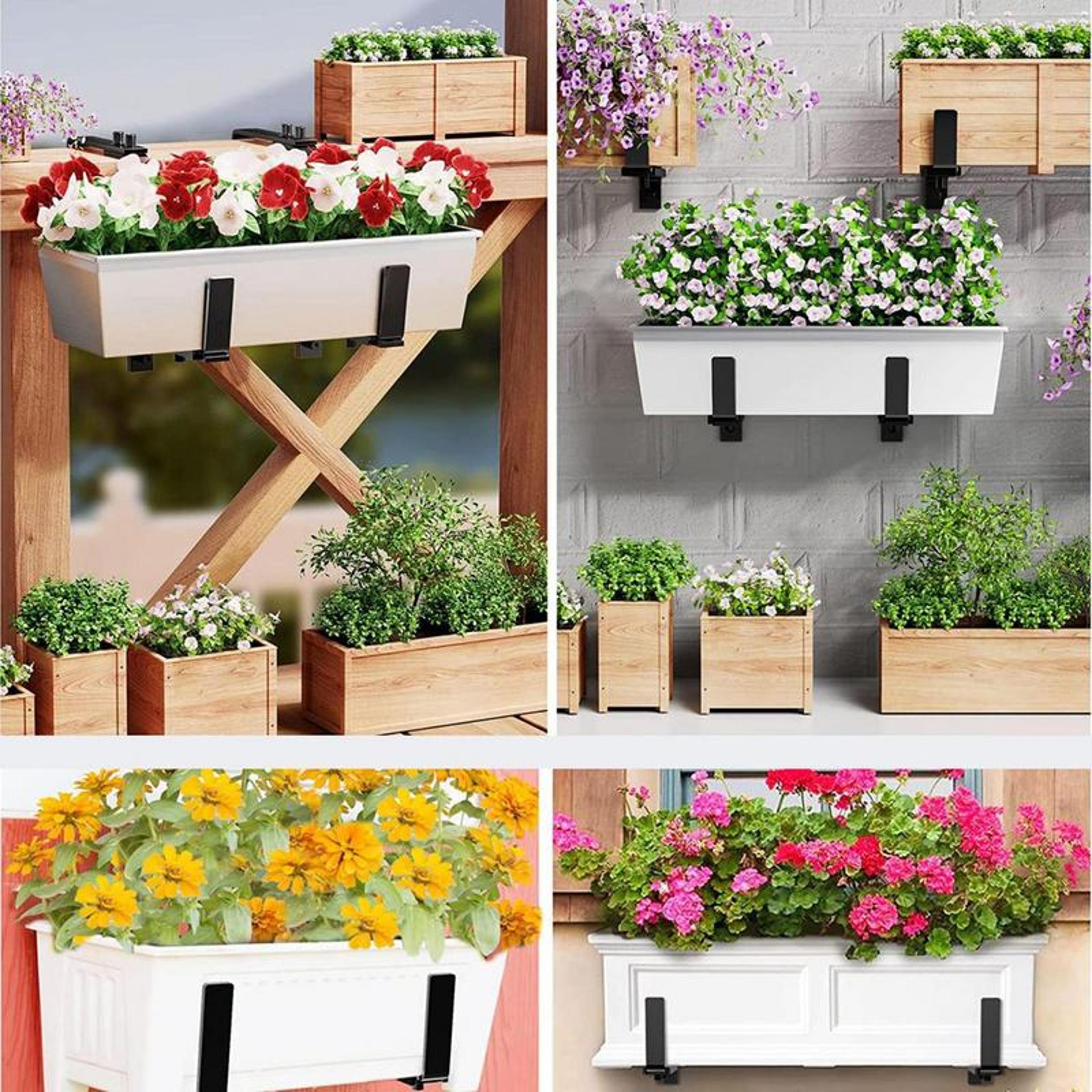 Adjustable Window Box Brackets Heavy Duty Railing Planter Bracket For Balcony Plants 4