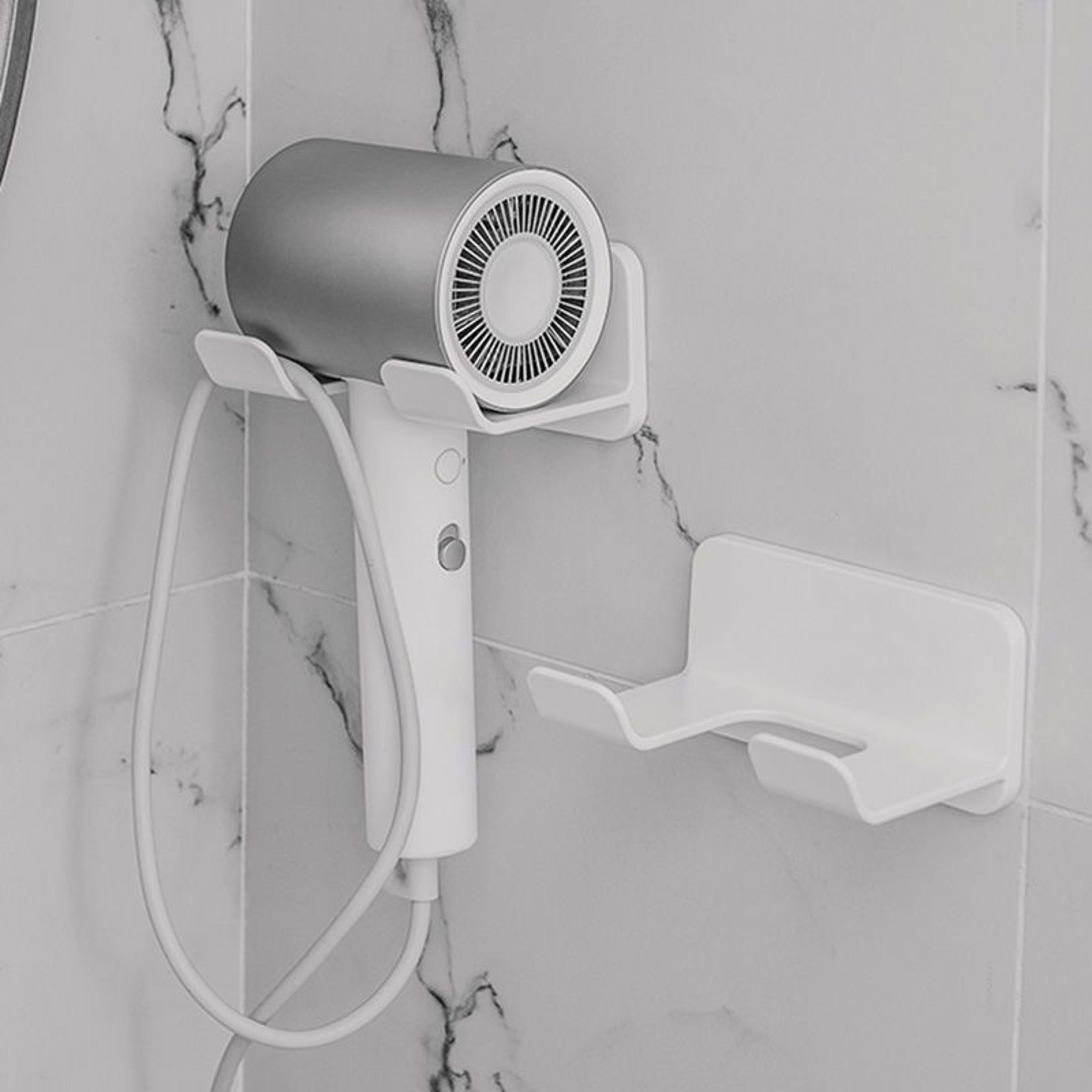 Non Drill Hair Dryer Holder Wall Mount Bathroom Storage Rack 5