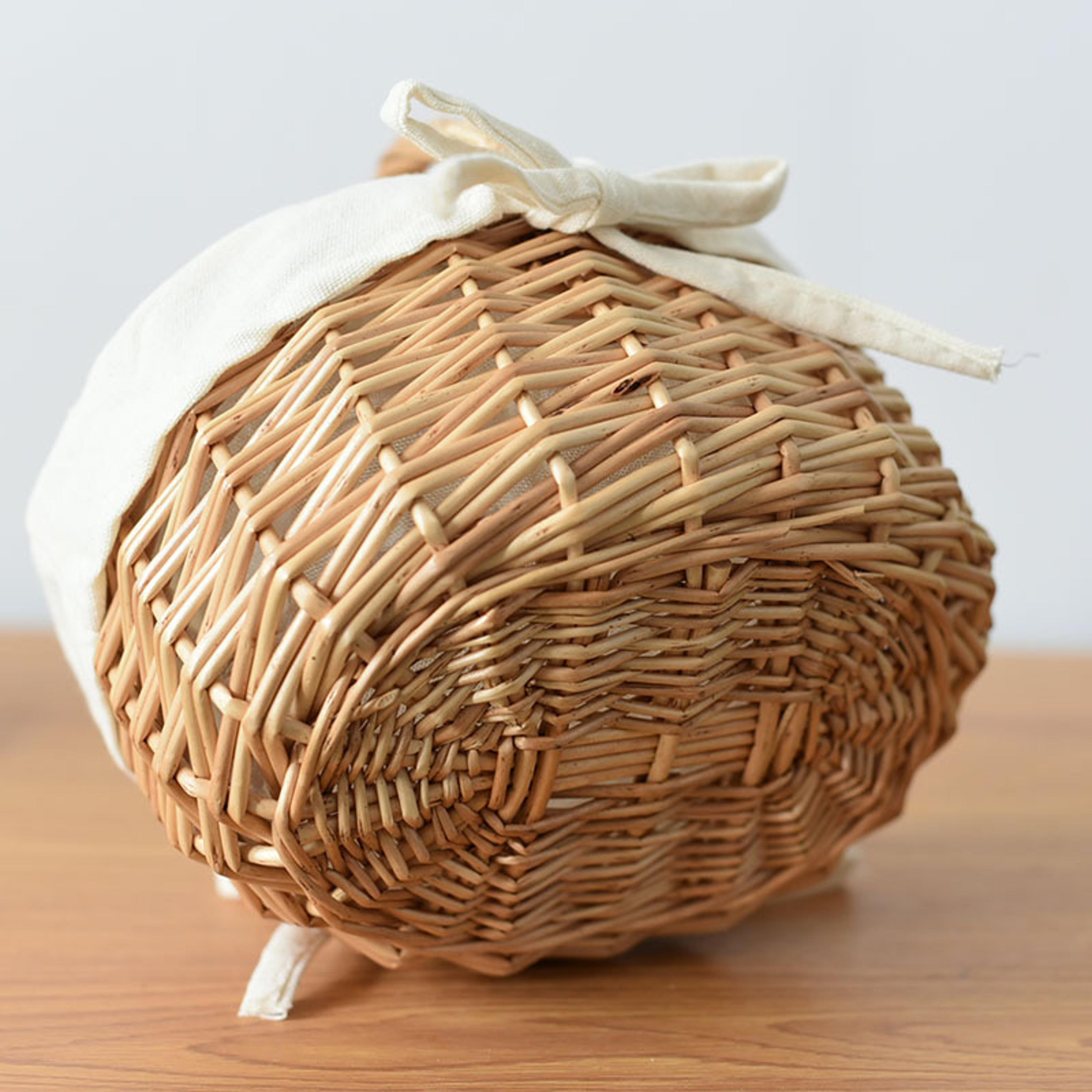 Handmade Wicker Picnic Basket With Handle Willow Storage Hamper For Outdoor Use 3