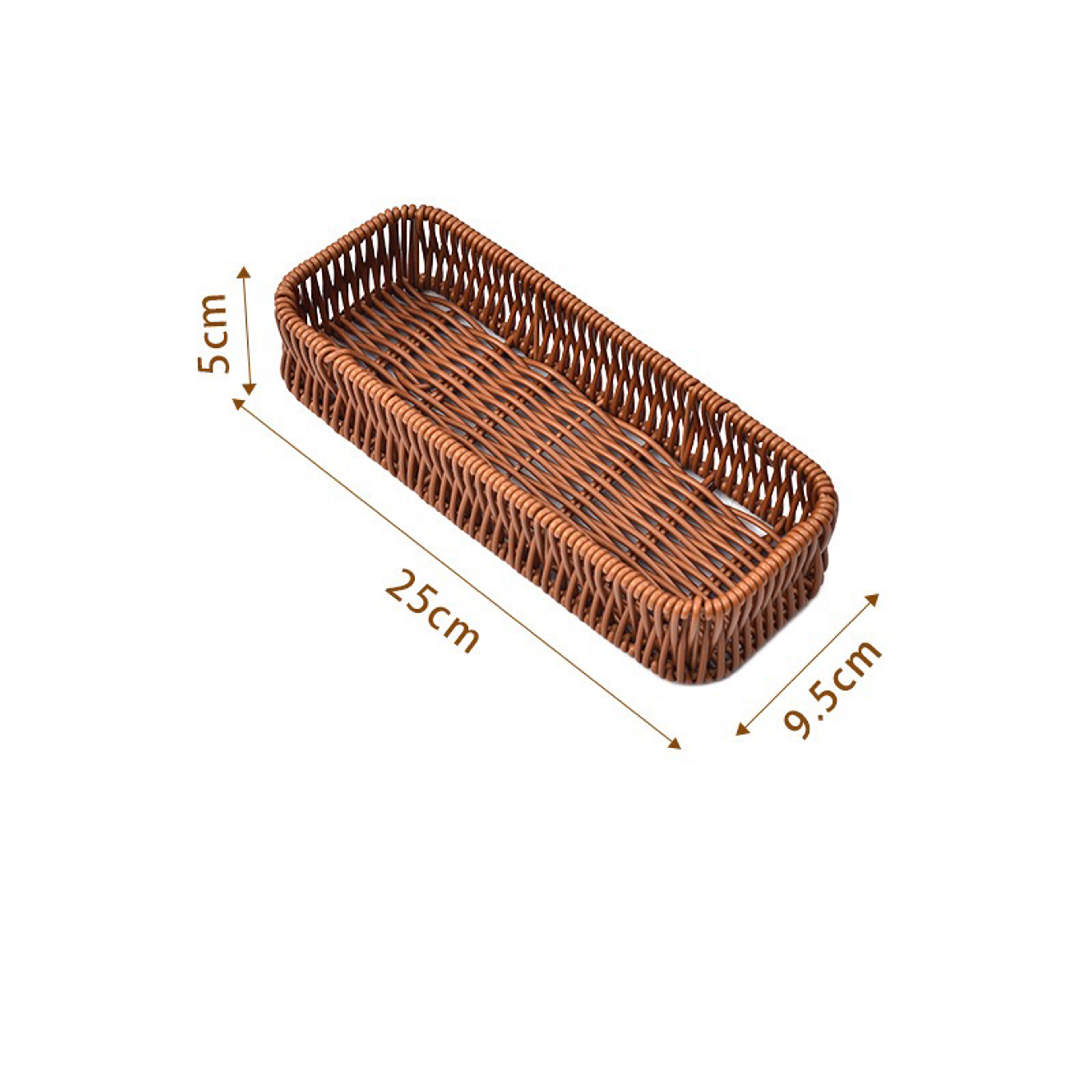 Handwoven Rattan Serving Basket Natural Wicker Bread Fruit Storage Basket 5