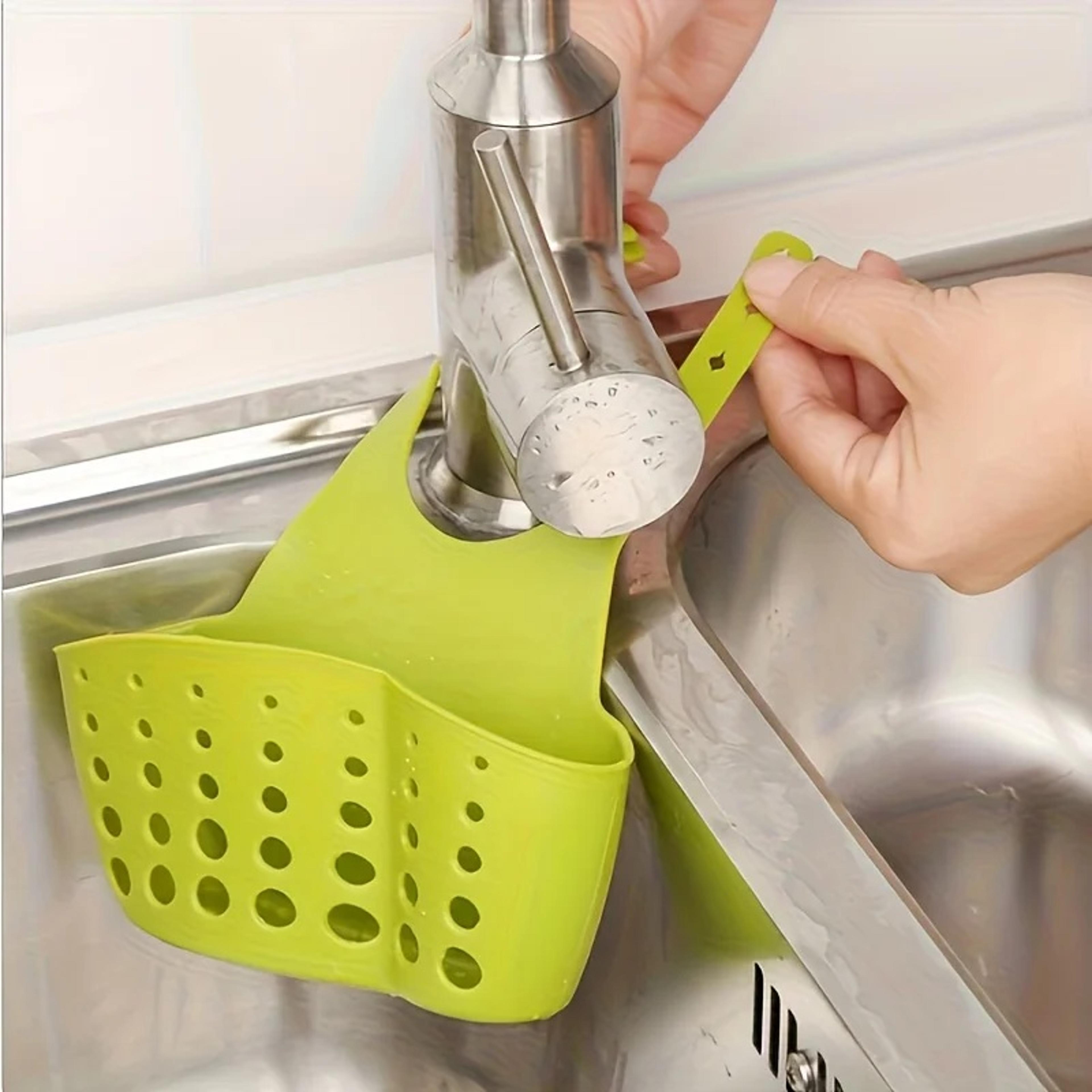 Plastic Sink Drain Basket Sponge Holder Kitchen Sink Organizer 0