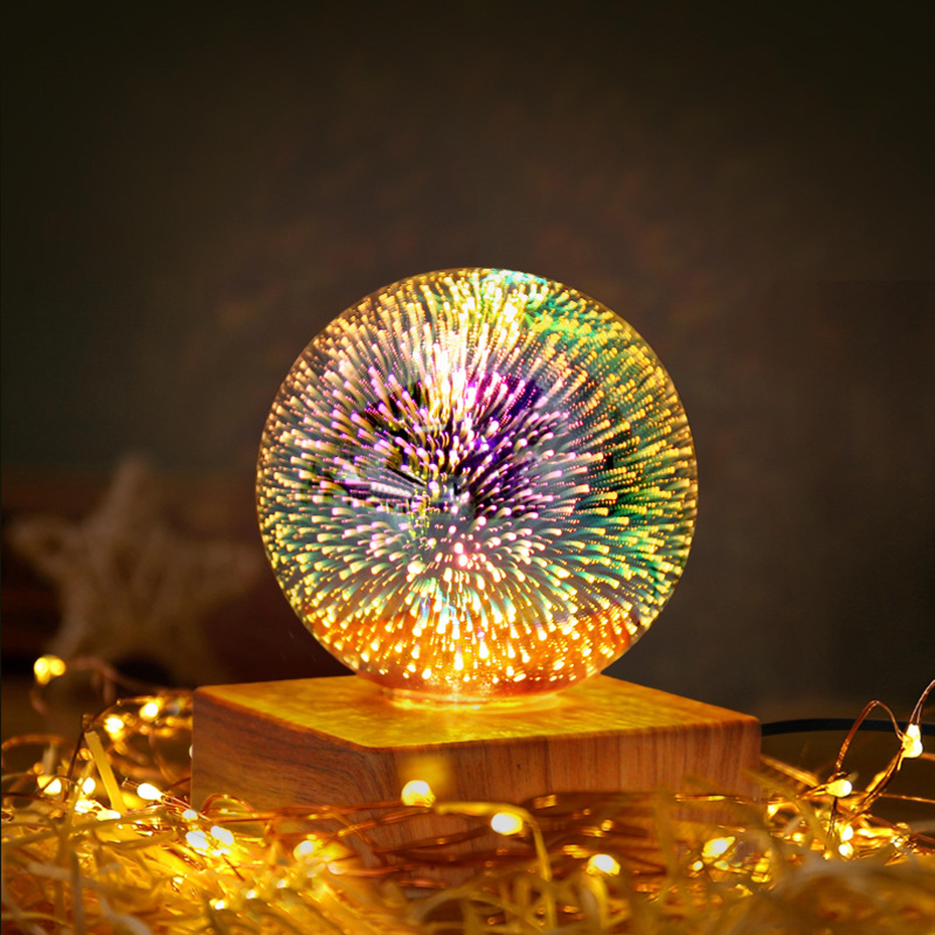 Firework Lamp LED Night Light Glass Ball Atmosphere Table Lamp 3