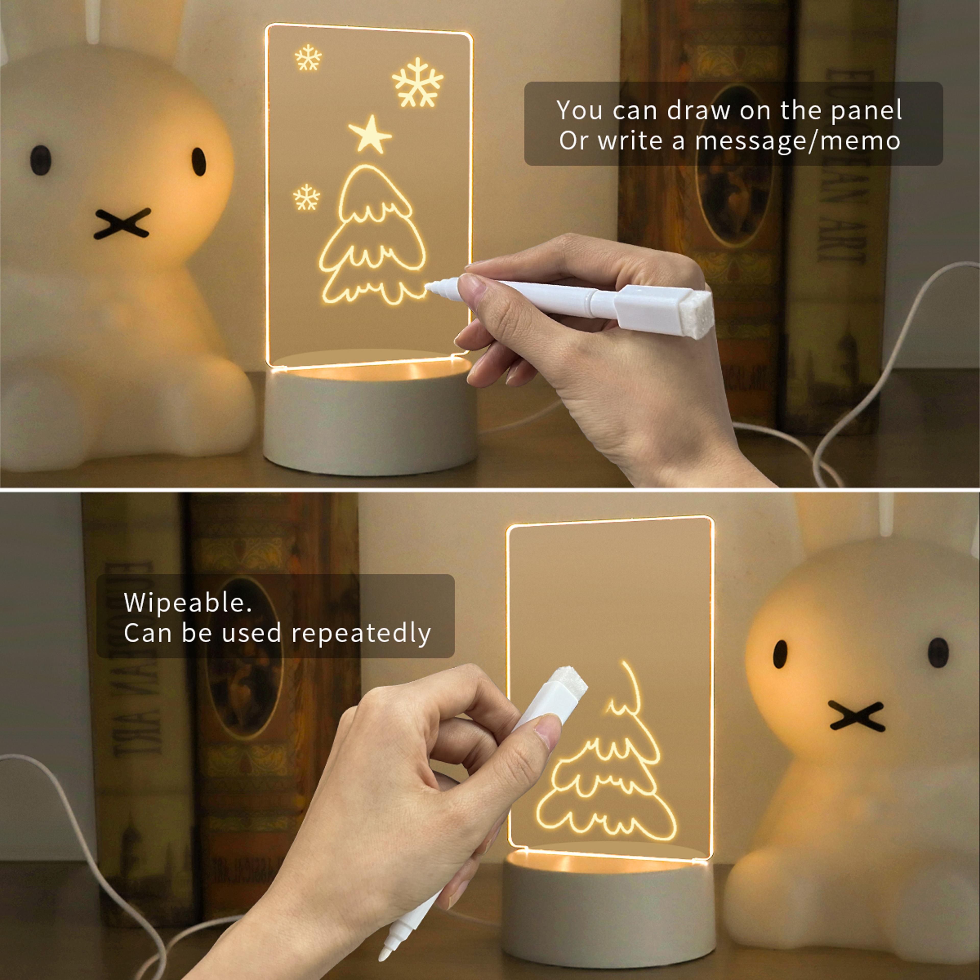 USB Message Board LED Night Light With Custom Notes For Bedroom Decor Gift 2