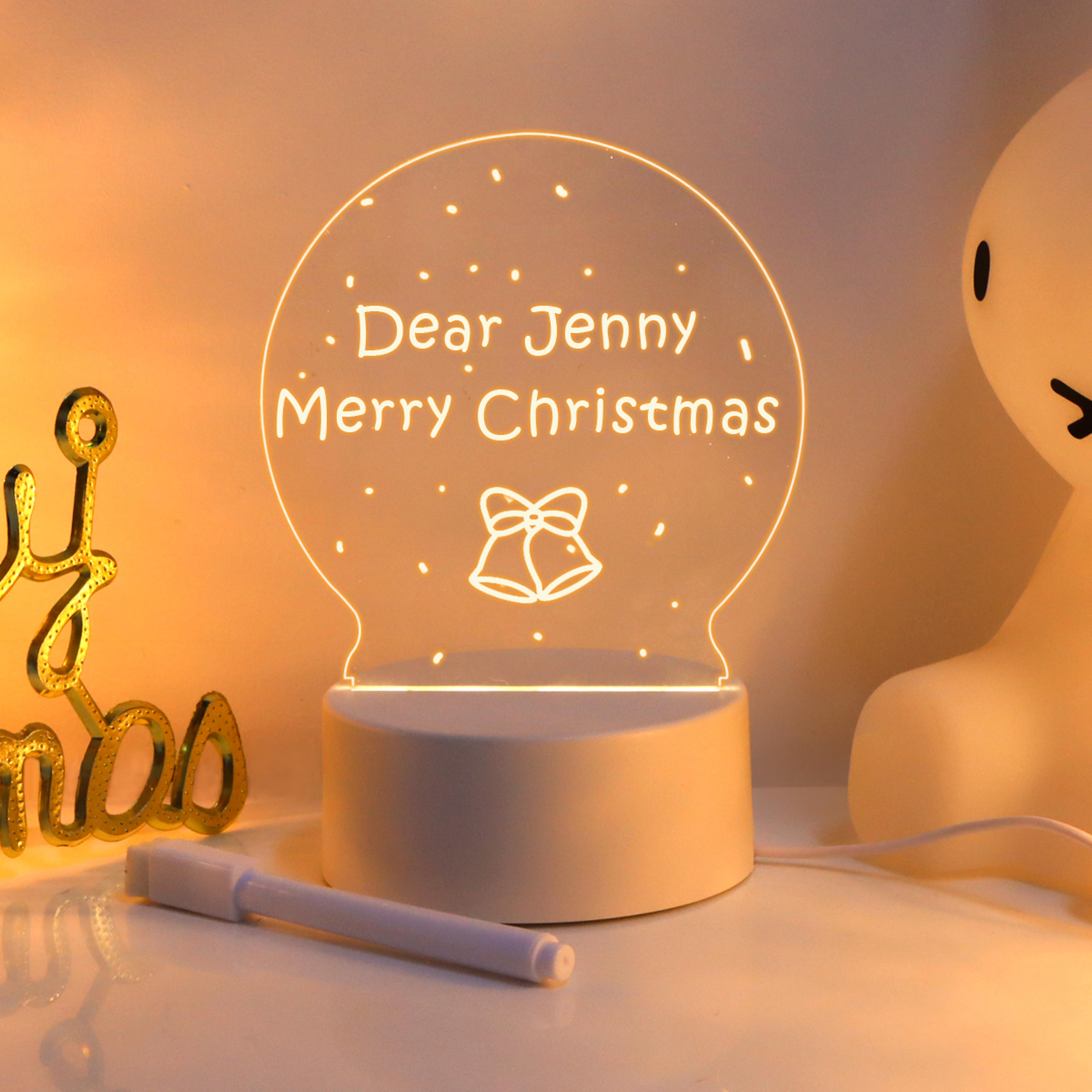 USB Message Board LED Night Light With Custom Notes For Bedroom Decor Gift 7