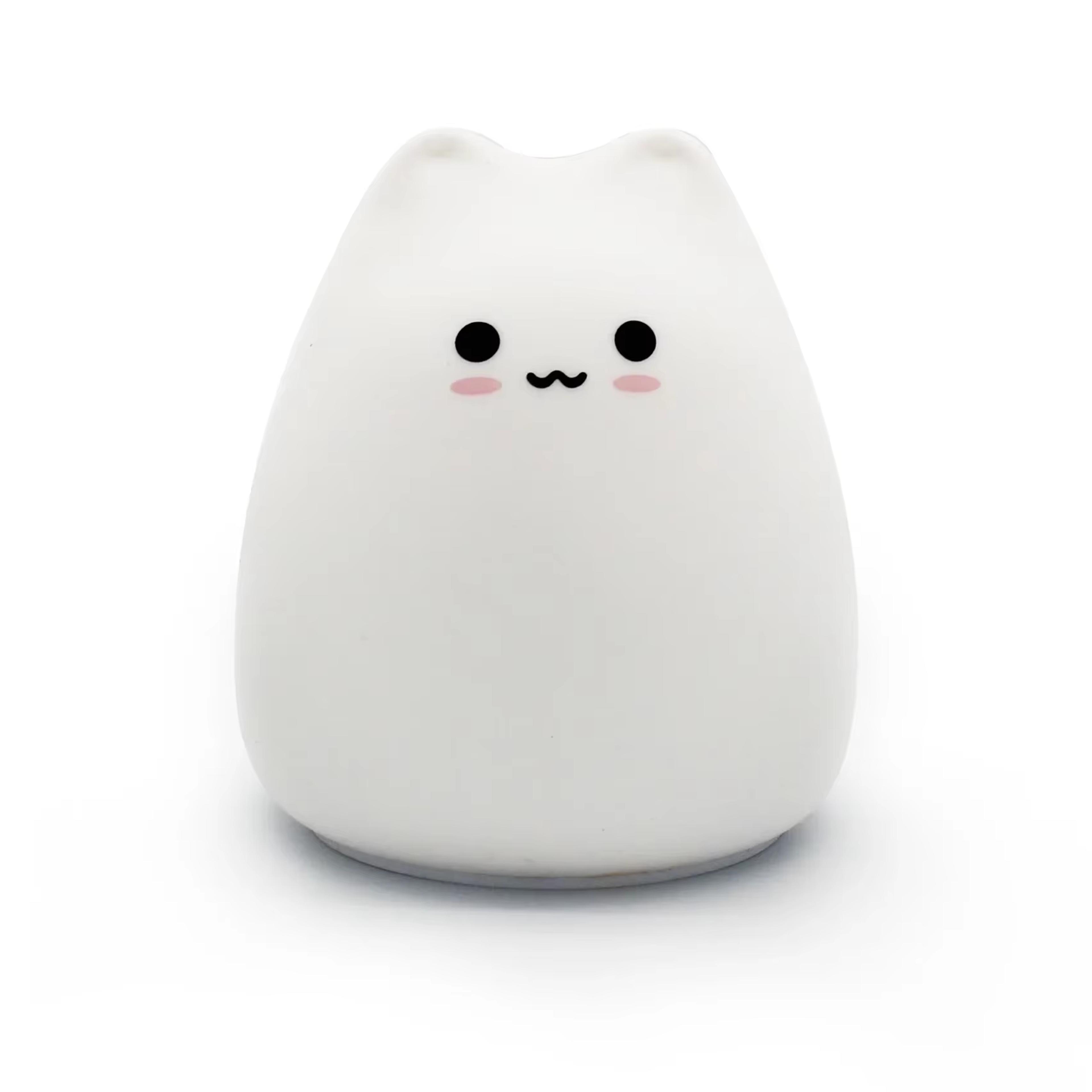 Cute Cat Silicone Night Light Touch Control Colorful LED Lamp For Bedroom Nursery Gift 5