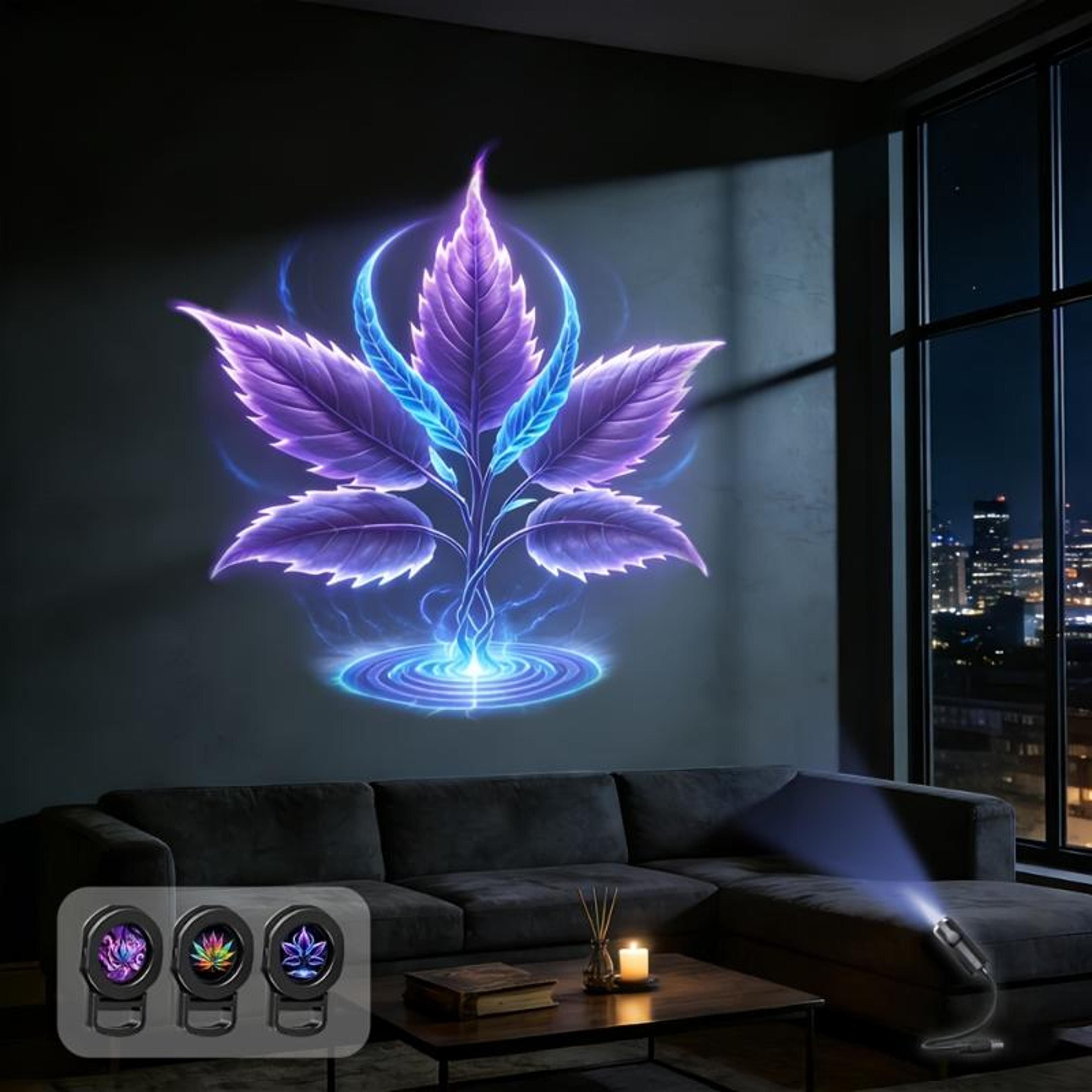 Mushroom LED Starry Sky Projector Light Dreamy Leaf Ceiling Night Lamp 6
