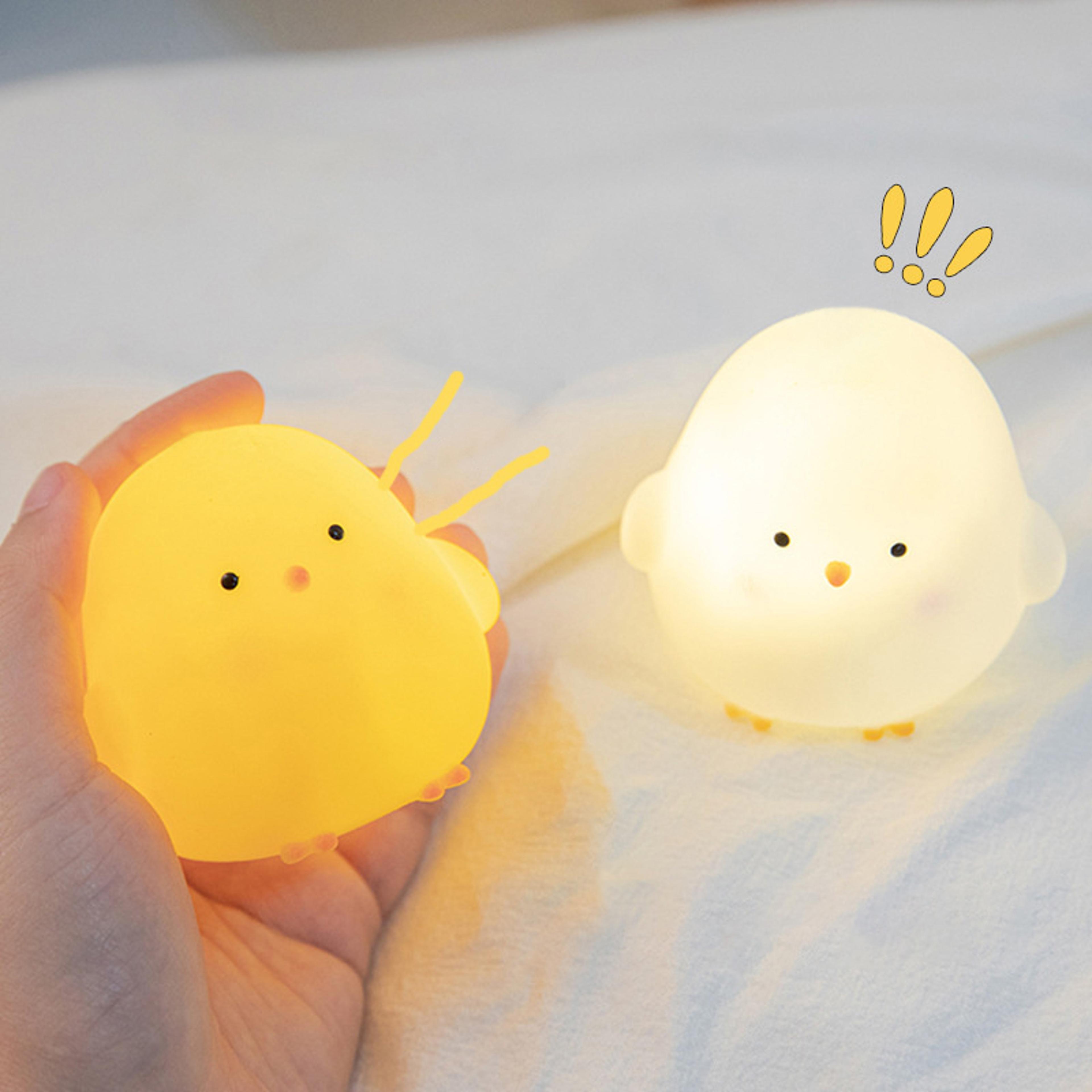 Cute Chicken Night Light Soft LED Bedside Lamp For Kids Bedroom Gift White 1