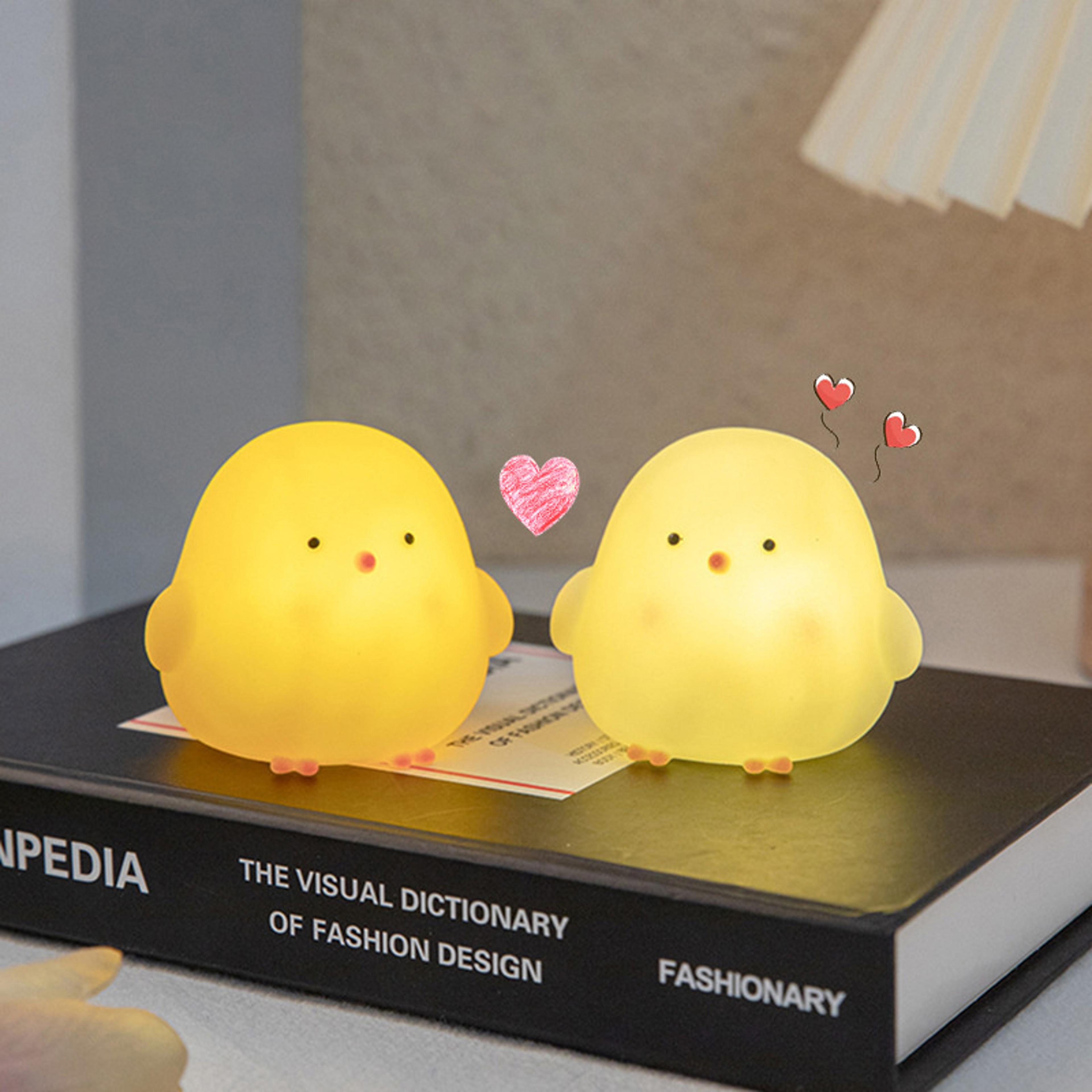 Cute Chicken Night Light Soft LED Bedside Lamp For Kids Bedroom Gift White 2