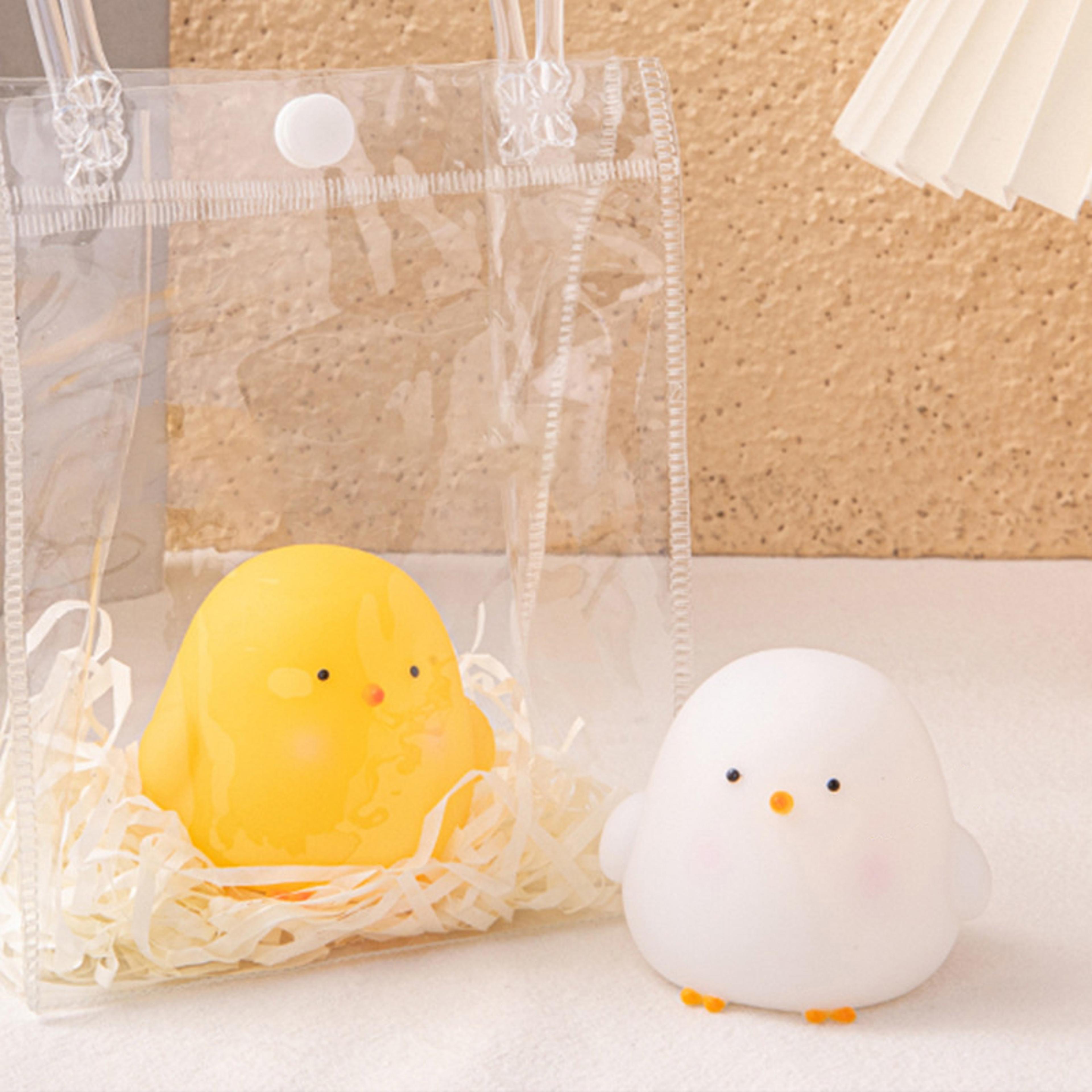 Cute Chicken Night Light Soft LED Bedside Lamp For Kids Bedroom Gift White 4