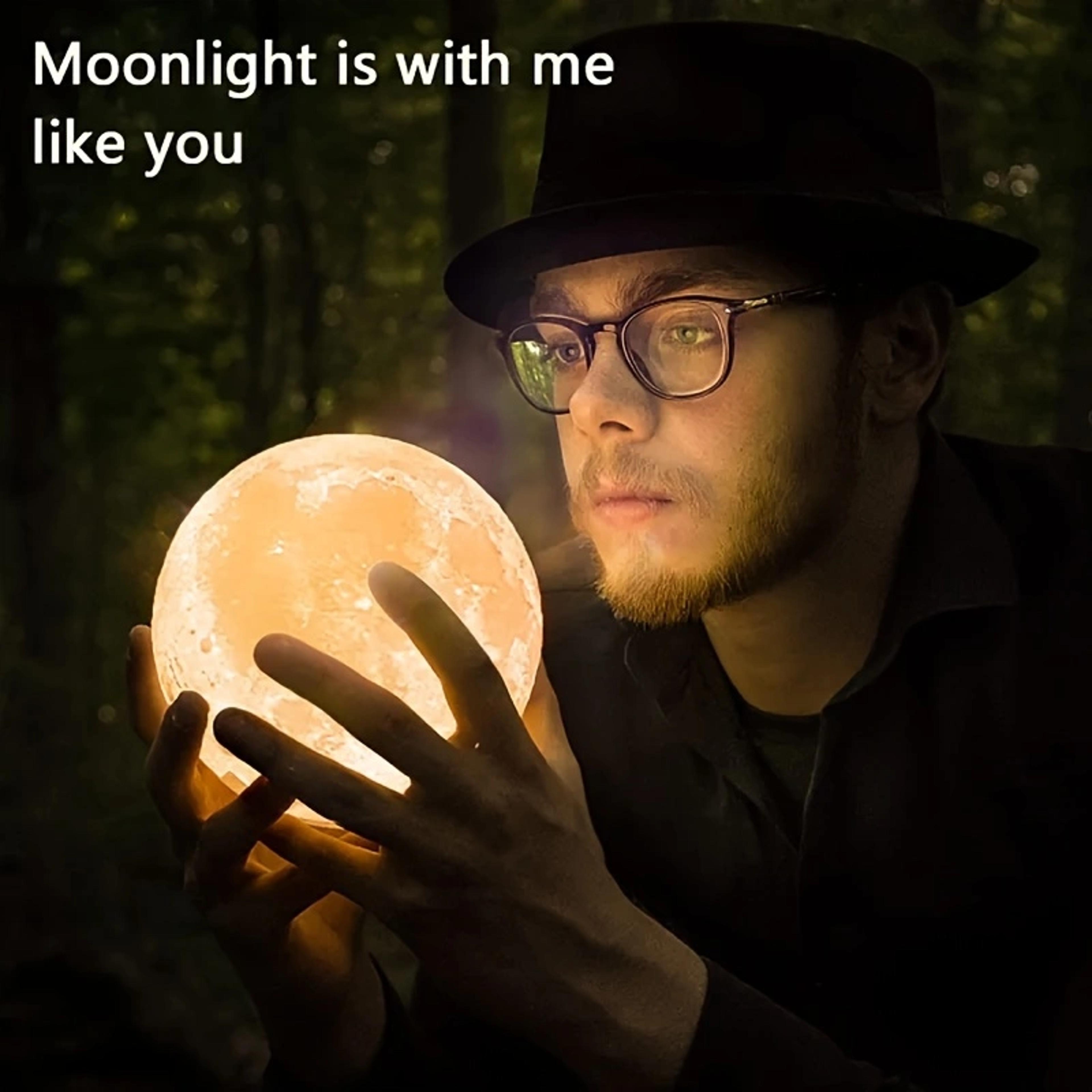 Printed Moon Lamp LED Night Light With Starry Sky Glow For Bedroom Decor Gift 3