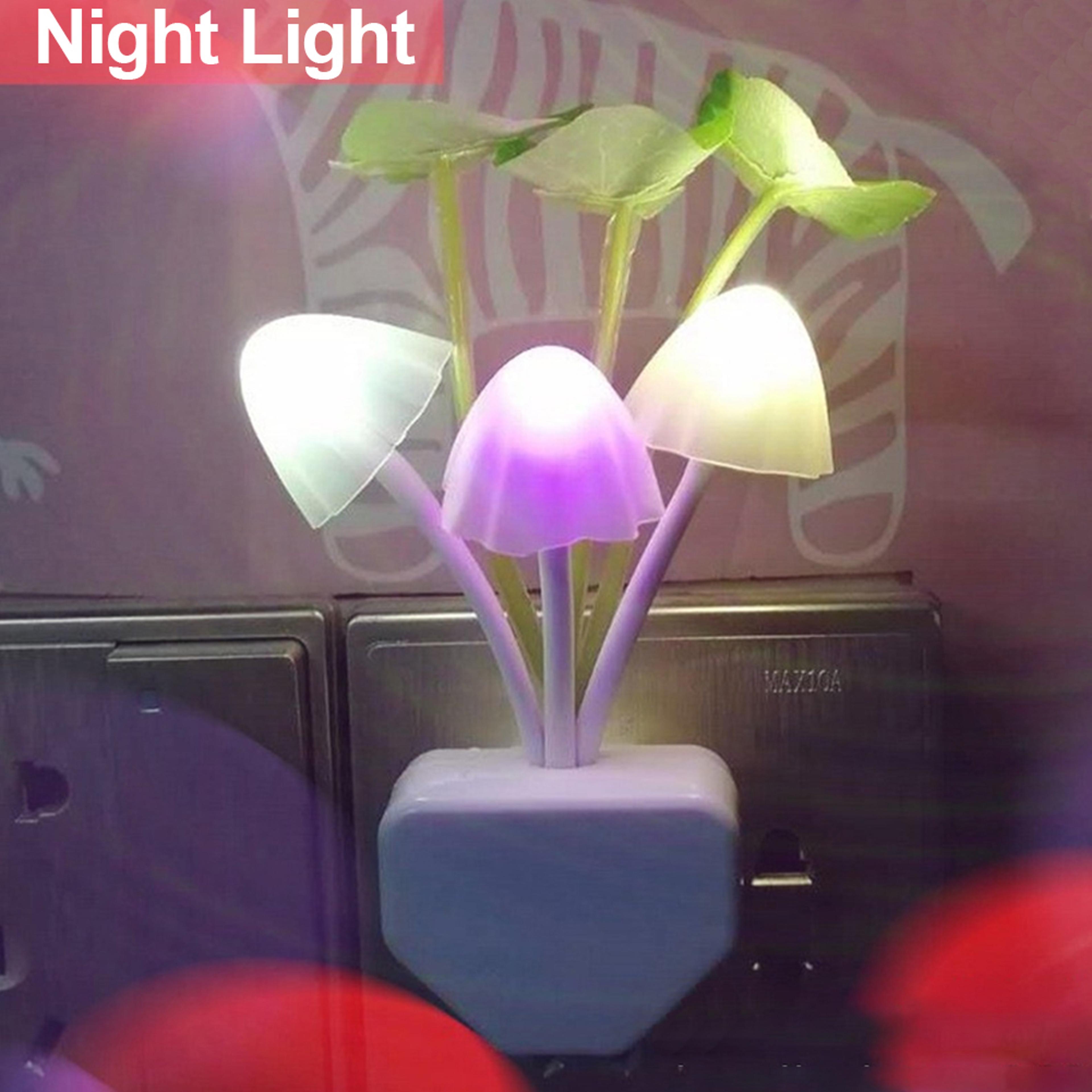Mushroom Night Light LED Bedside Lamp With Color Sensor Glow Us Plug 1
