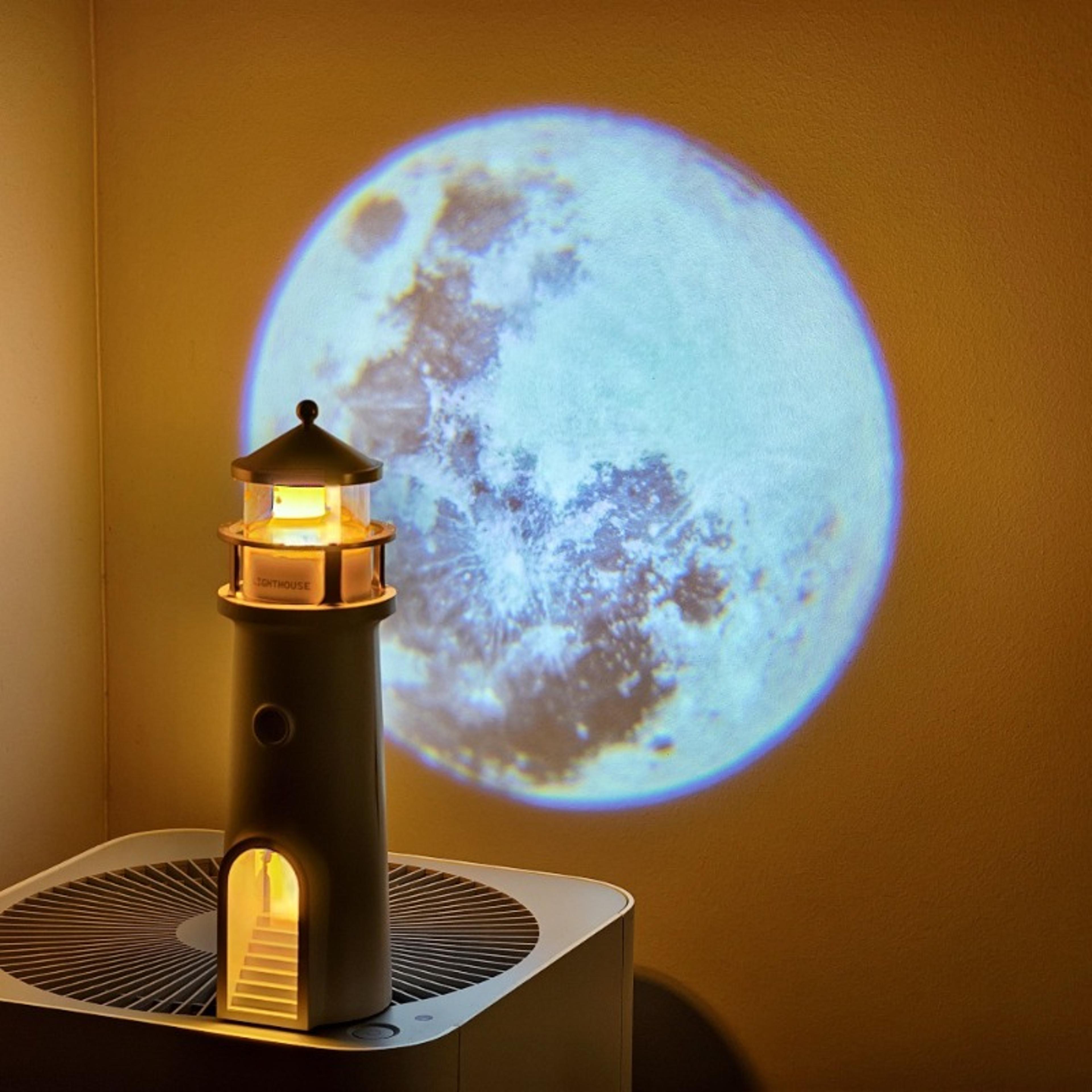 Moonlight Lighthouse Night Light Creative Projection Bedside Lamp Sleep Companion Gift 0